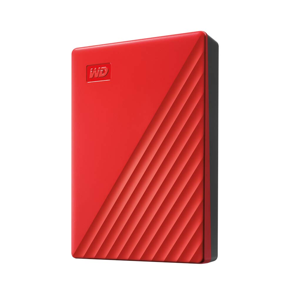 WD 4TB My Passport Portable External Hard Drive - USB 3.1/USB 3.0 Compatible, Password Protection & Ransomware Defense, Backup Software Included (Red) - Perfect for Data Storage, Travel, PC/Mac Backup & Secure File Sharing