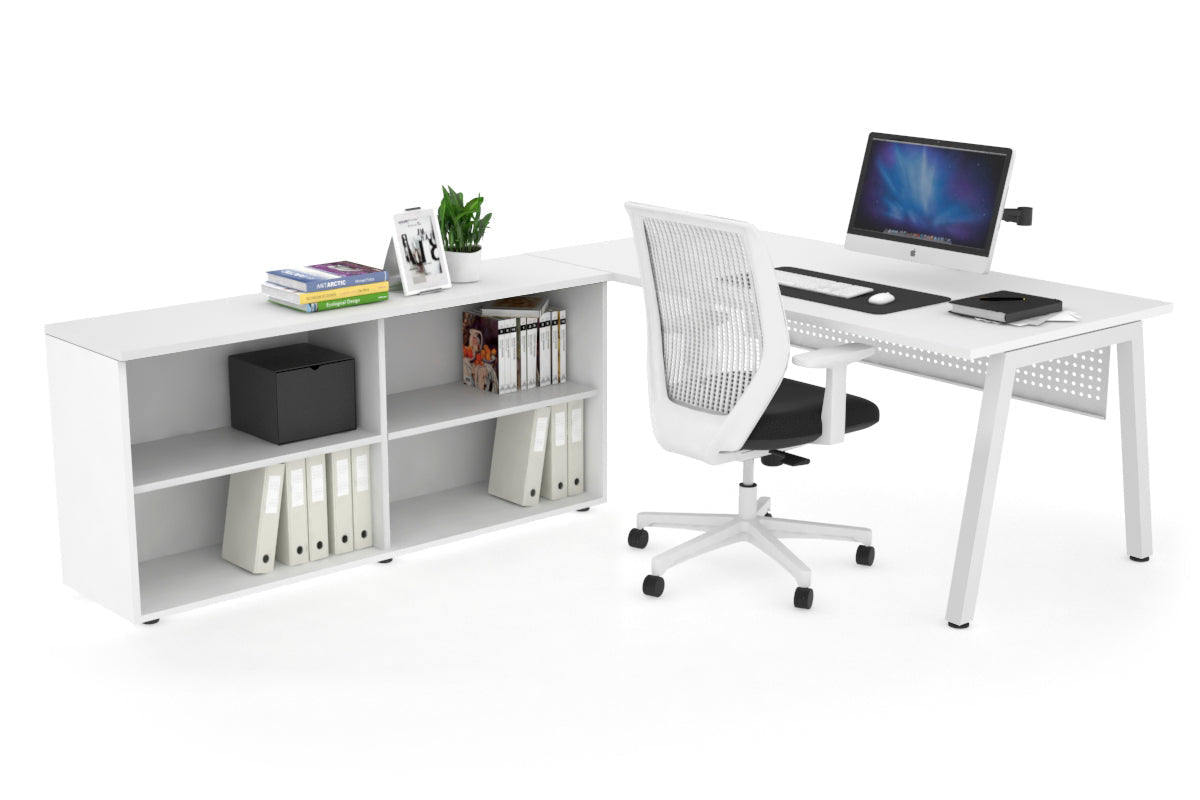 Quadro A Executive White Frame Office Chair [1800L x 700W] - Perfect for Conference Rooms, Home Offices & Executive Suites