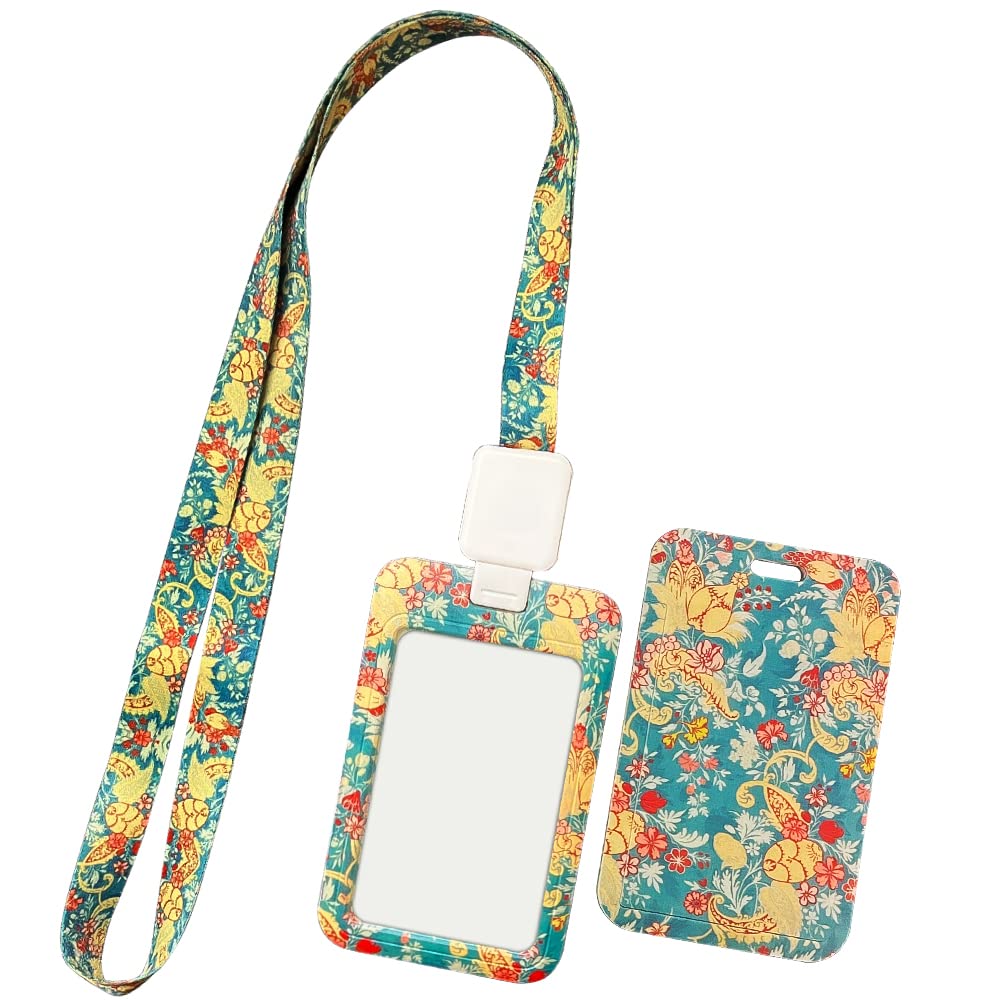 Premium ID Badge Holder Set with Retractable Lanyard - Personalized Flower Design - Durable Neck Lanyard for Office, School, Events & Security Access - Ideal for Employees, Students & Conference Attendees