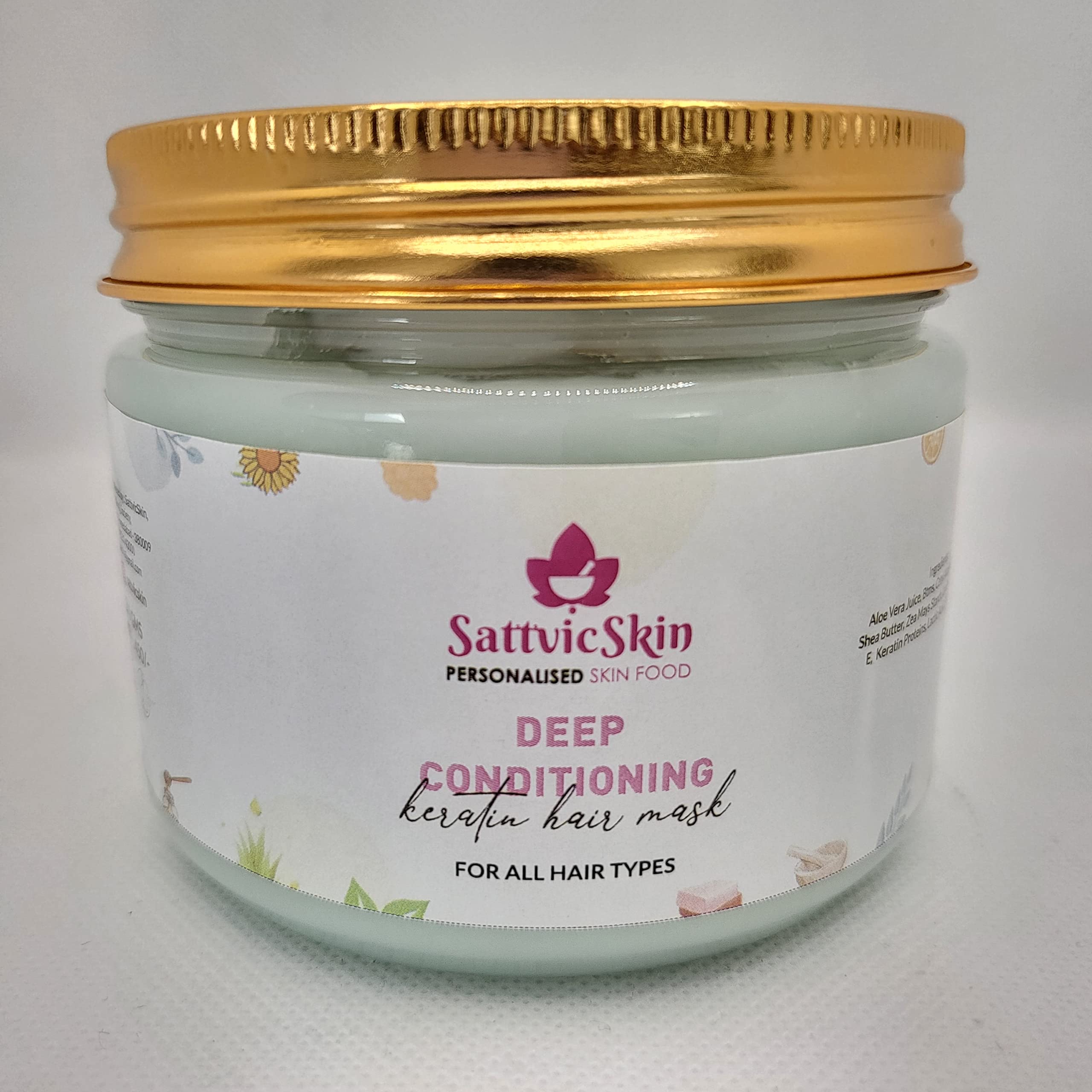 SattvicSkin Keratin Hair Mask with Avocado Oil & Shea Butter - Deep Conditioning Treatment for Smooth, Nourished Hair & Hair Fall Control (100g) | Perfect for Damaged, Dry & Frizzy Hair at Home Salon Spa Treatment