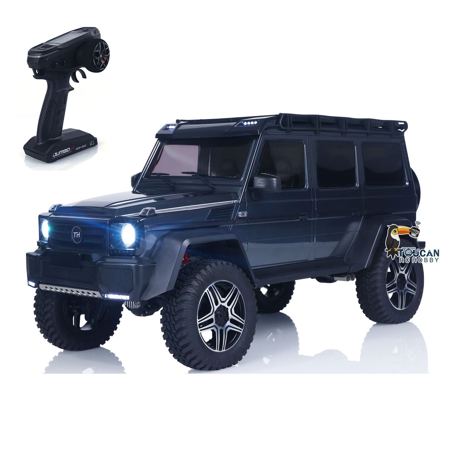 1/8 Scale TRACTION HOBBY RC Rock Crawler - KM5 Portal Axle Differential Lock 4WD Off-Road Truck with 2-Speed Gearbox & 775 Brushed Motor (PNP) - Perfect for Trail Crawling, Rock Racing and Outdoor Adventure