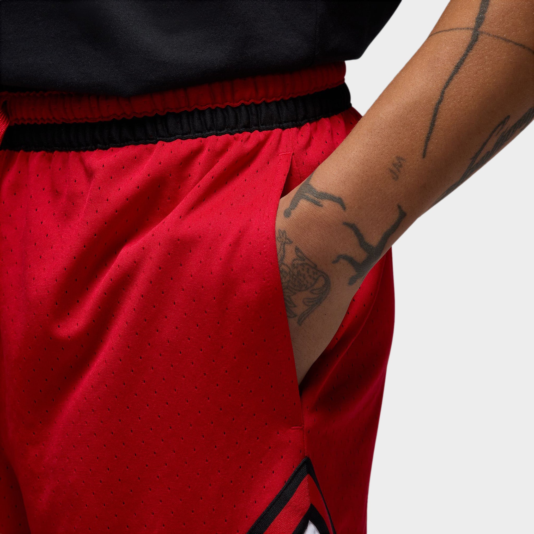 Jordan Sport Dri-FIT Mesh Diamond Shorts - Gym Red/White/Black - Breathable Basketball & Workout Shorts for Men | Perfect for Gym, Running & Casual Wear