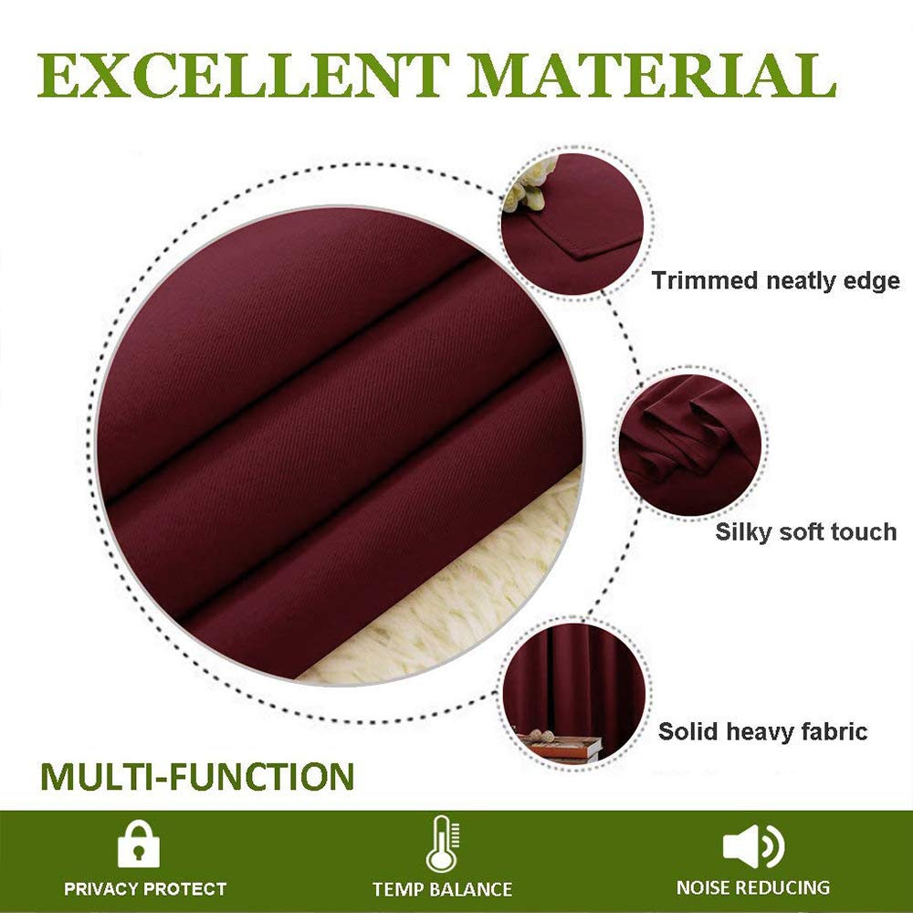 Blackout Double Pinch Pleated Extra Wide Curtains for Living Room & Patio - 72