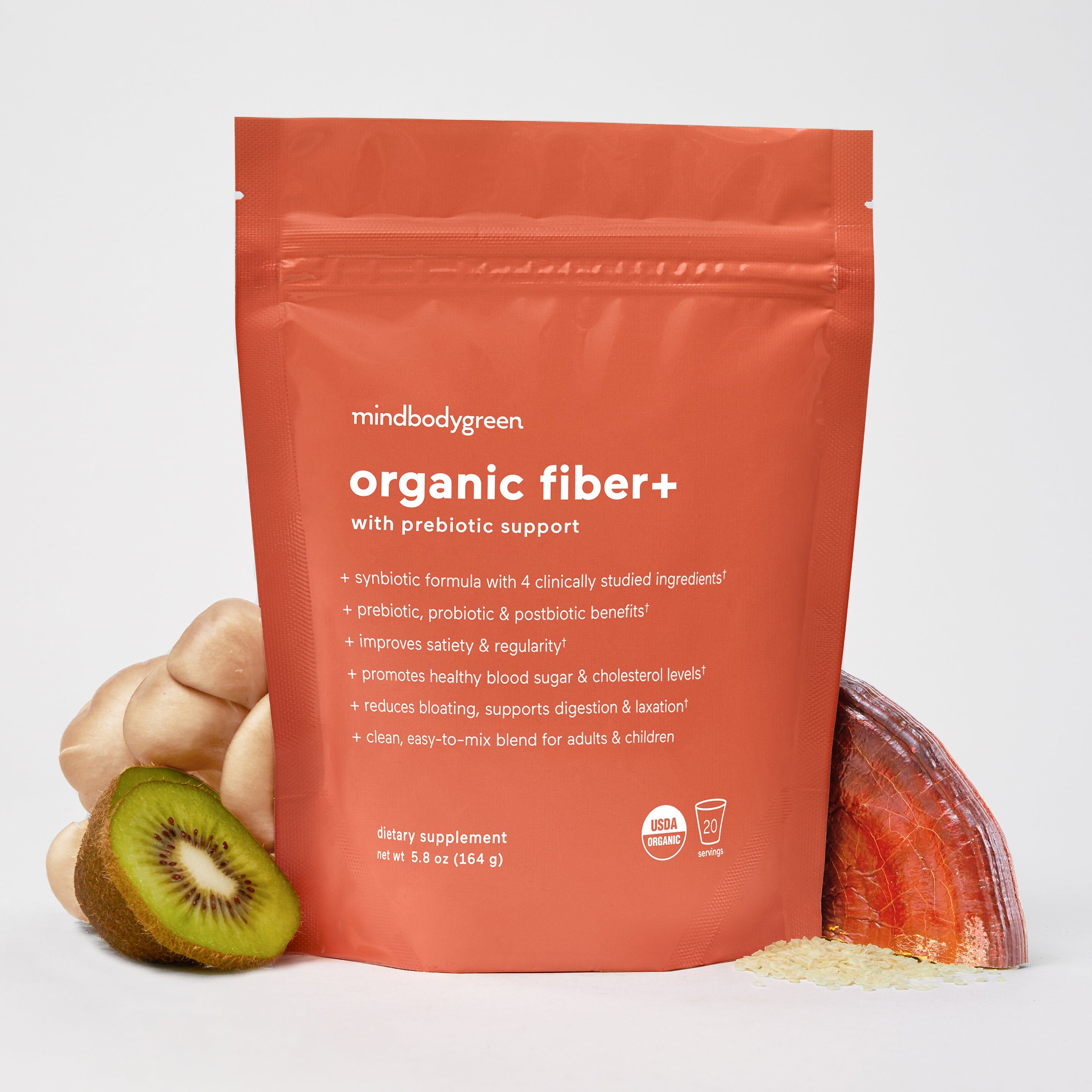 Organic Fiber Supplement with Prebiotic Support for Gut Health - Bi-Monthly Subscription for Digestive Wellness & Weight Management
