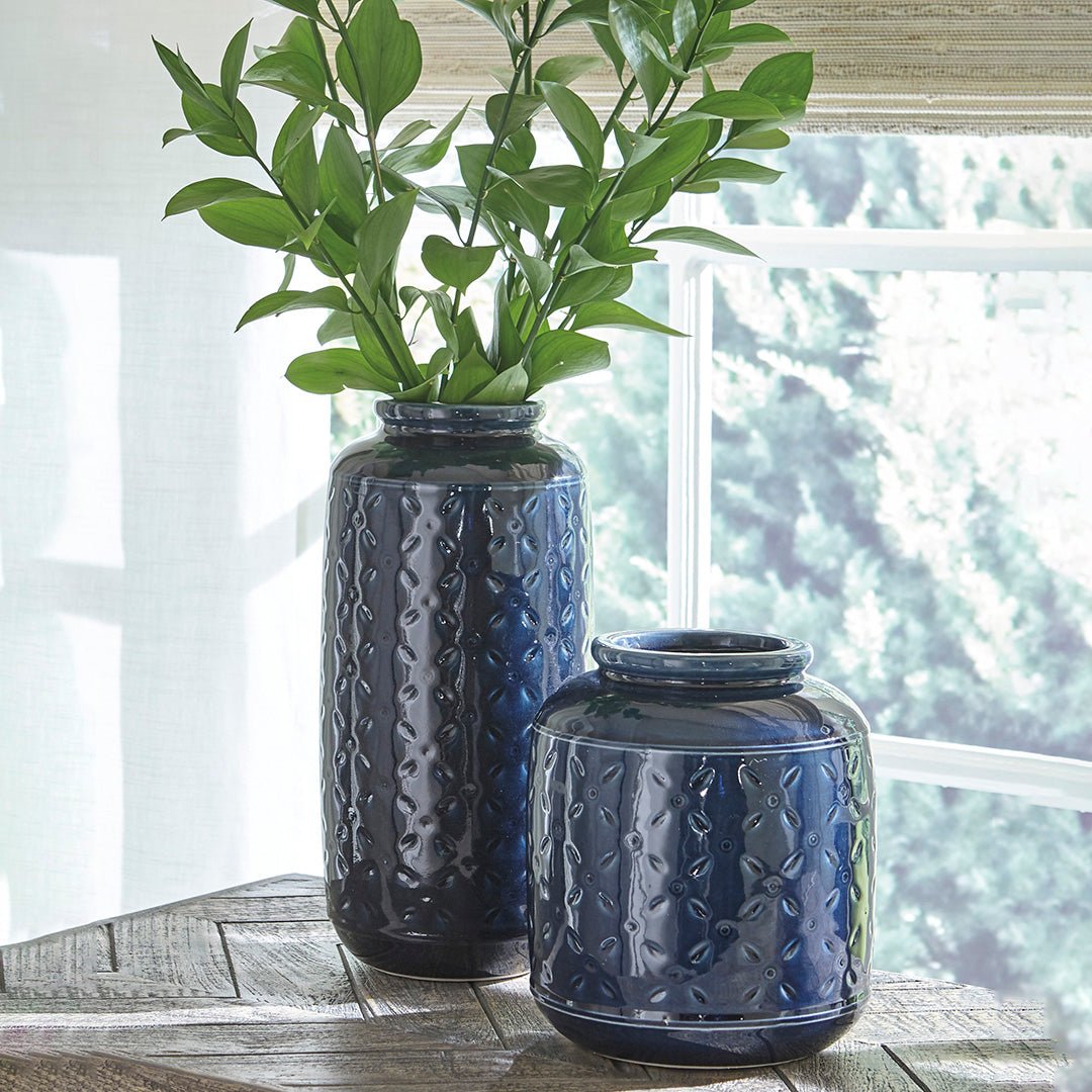Marenda Glass Vases Set of 2 - Modern Decorative Flower Vases for Home Decor, Wedding Centerpieces & Tabletop Display