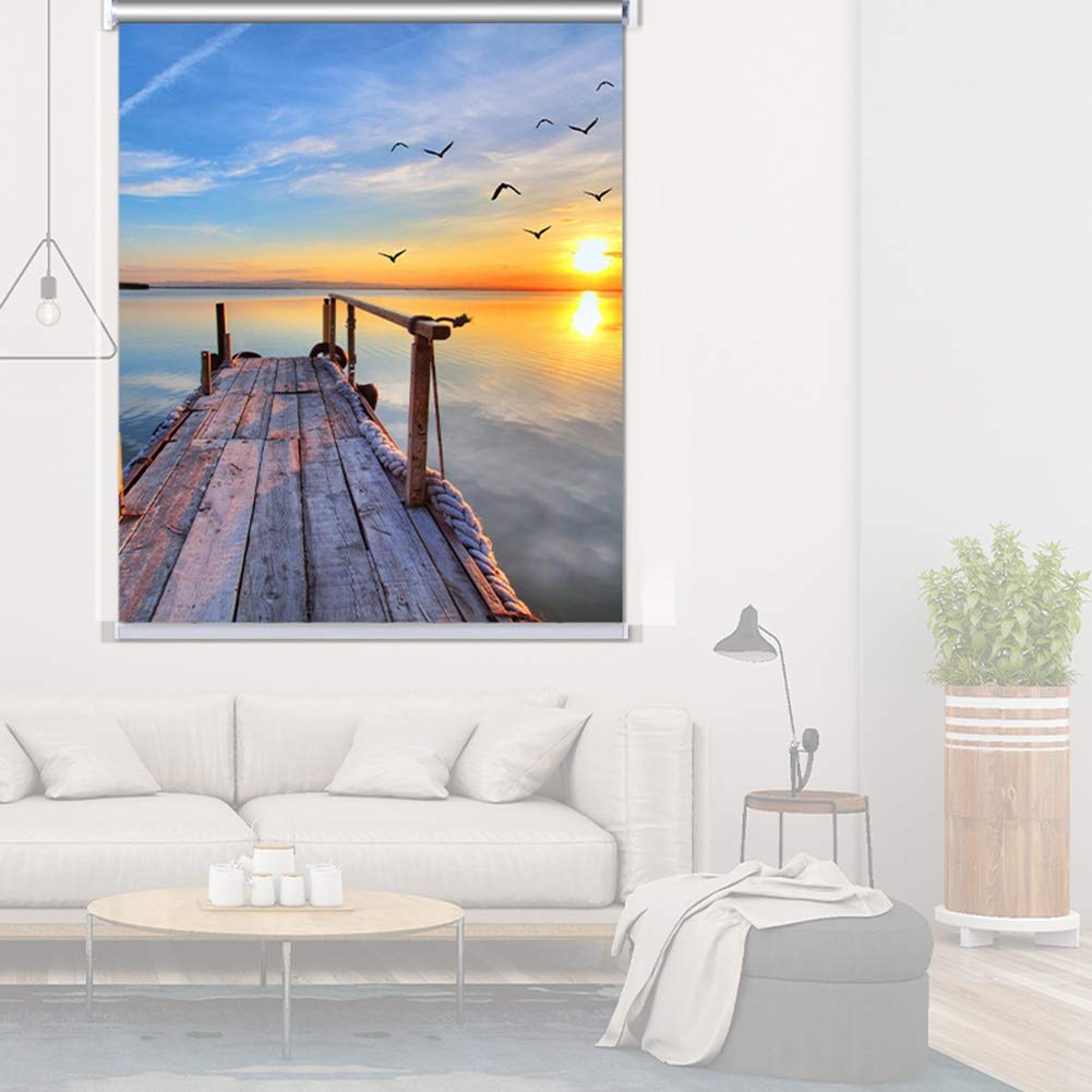 Etlegor Sunset Thermal Blackout Curtains for Windows - Room Darkening, Sun Protection & Privacy - 120x200cm (48x79 Inches) - Opaque Fabric for Bedroom, Bathroom & Living Room - Perfect for Sleep, Energy Savings & UV Protection