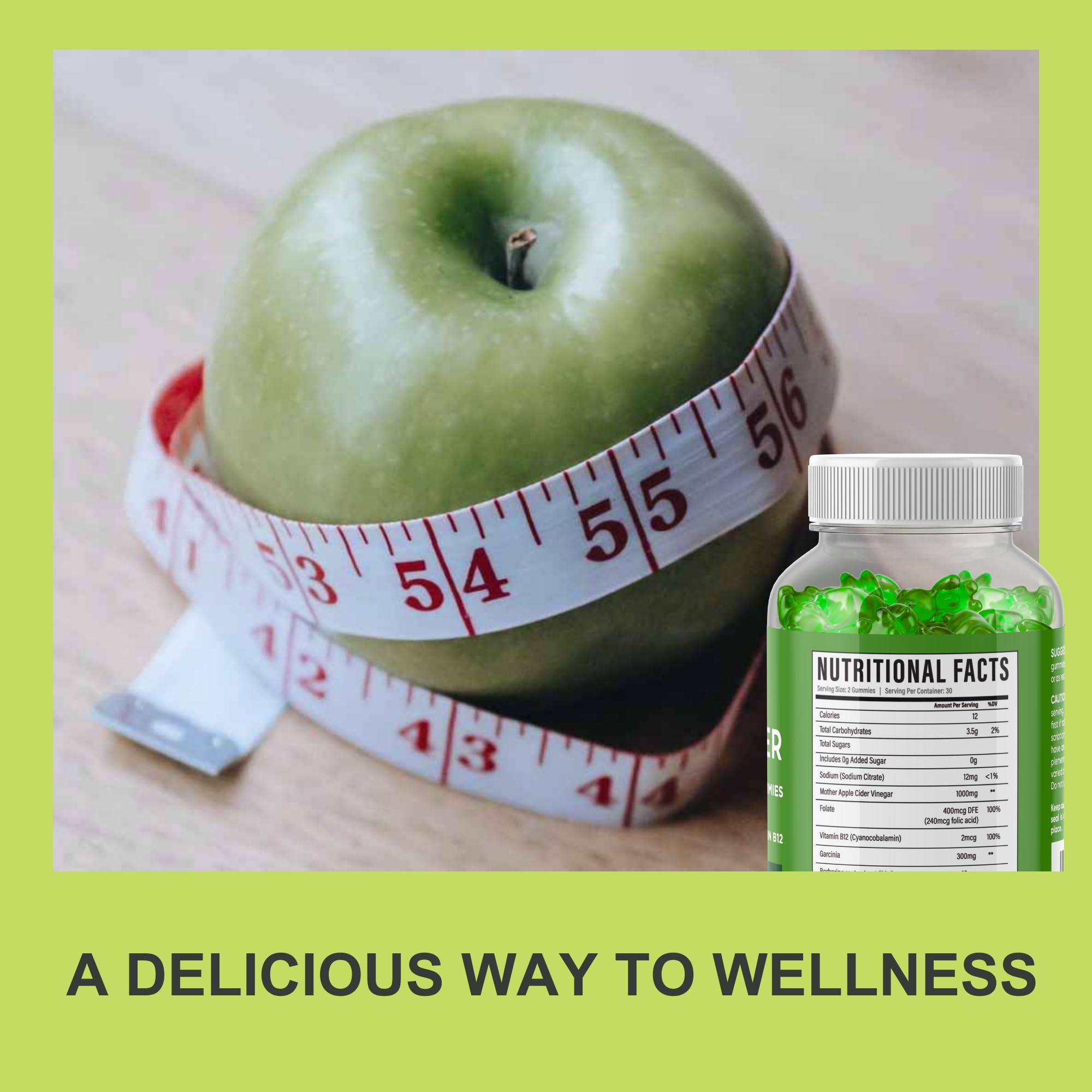 Recalibrate Me Keto Gummies for Weight Loss - Apple Flavor Healthy Keto Snacks (60 Count) | Low Calorie, No Added Sugar, Vegan & Gluten Free | Perfect for On-the-Go Keto Diet & Healthy Lifestyle