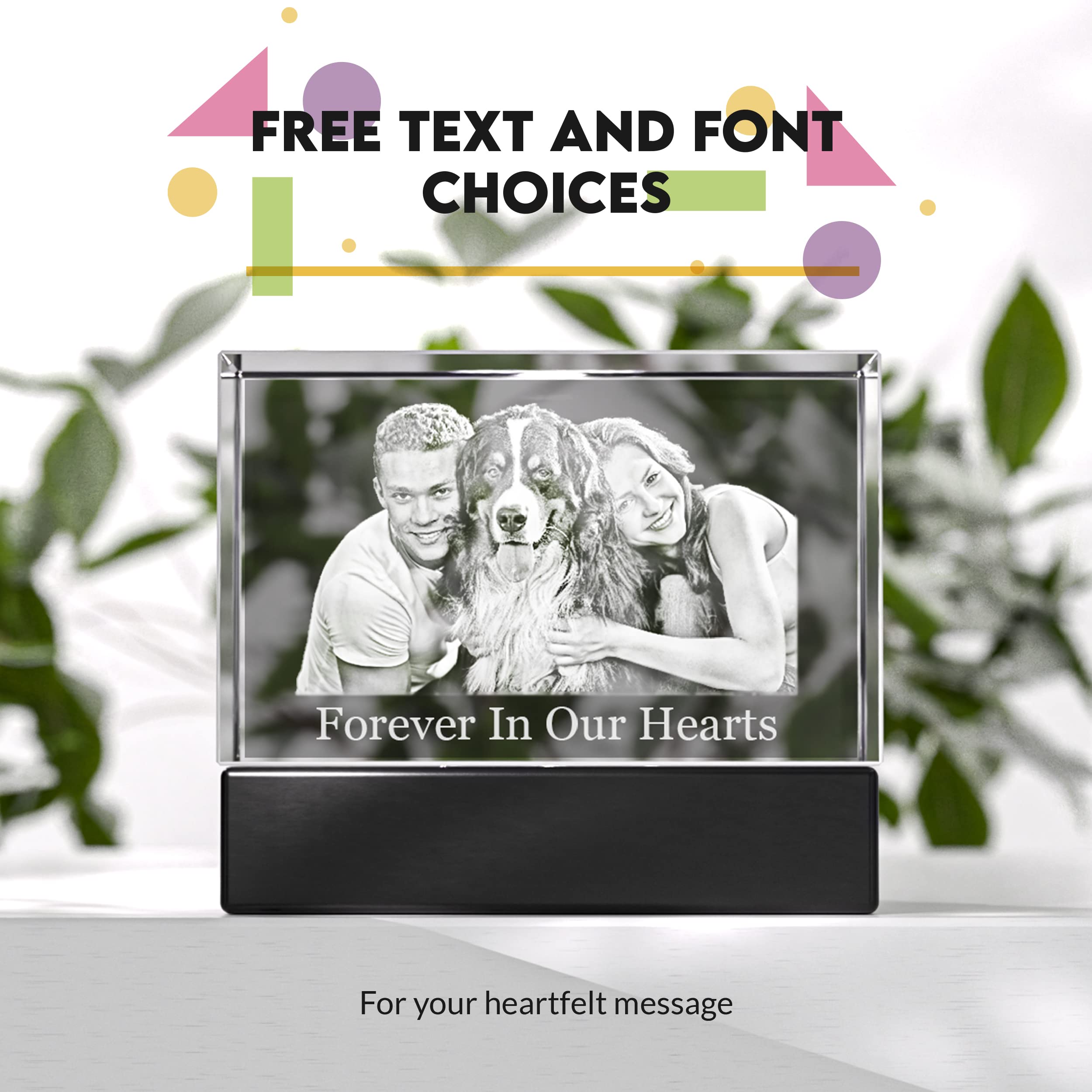 Personalized 3D Crystal Photo Gift - Custom Laser Engraved Picture Inside for Mom, Dad, Men & Women | Unique Christmas Present for Anniversary, Wedding, Birthday | Crystal Clear Memories Keepsake