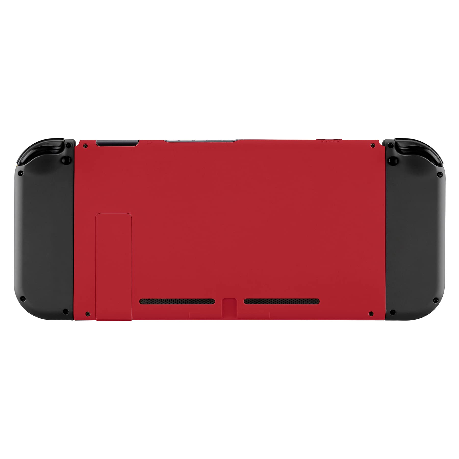 eXtremeRate Soft Touch Grip Passion Red Replacement Back Plate Shell Case for Nintendo Switch - DIY Housing with Kickstand (JoyCon Not Included) | Durable Protection for Gaming & Travel