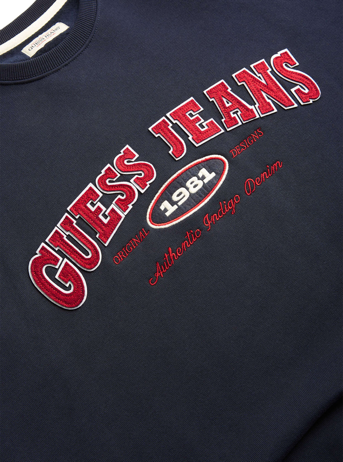 Guess Women's Navy Blue Original Jumper - Stylish Casual Denim Jacket for Everyday Wear, Date Nights & Weekend Outings