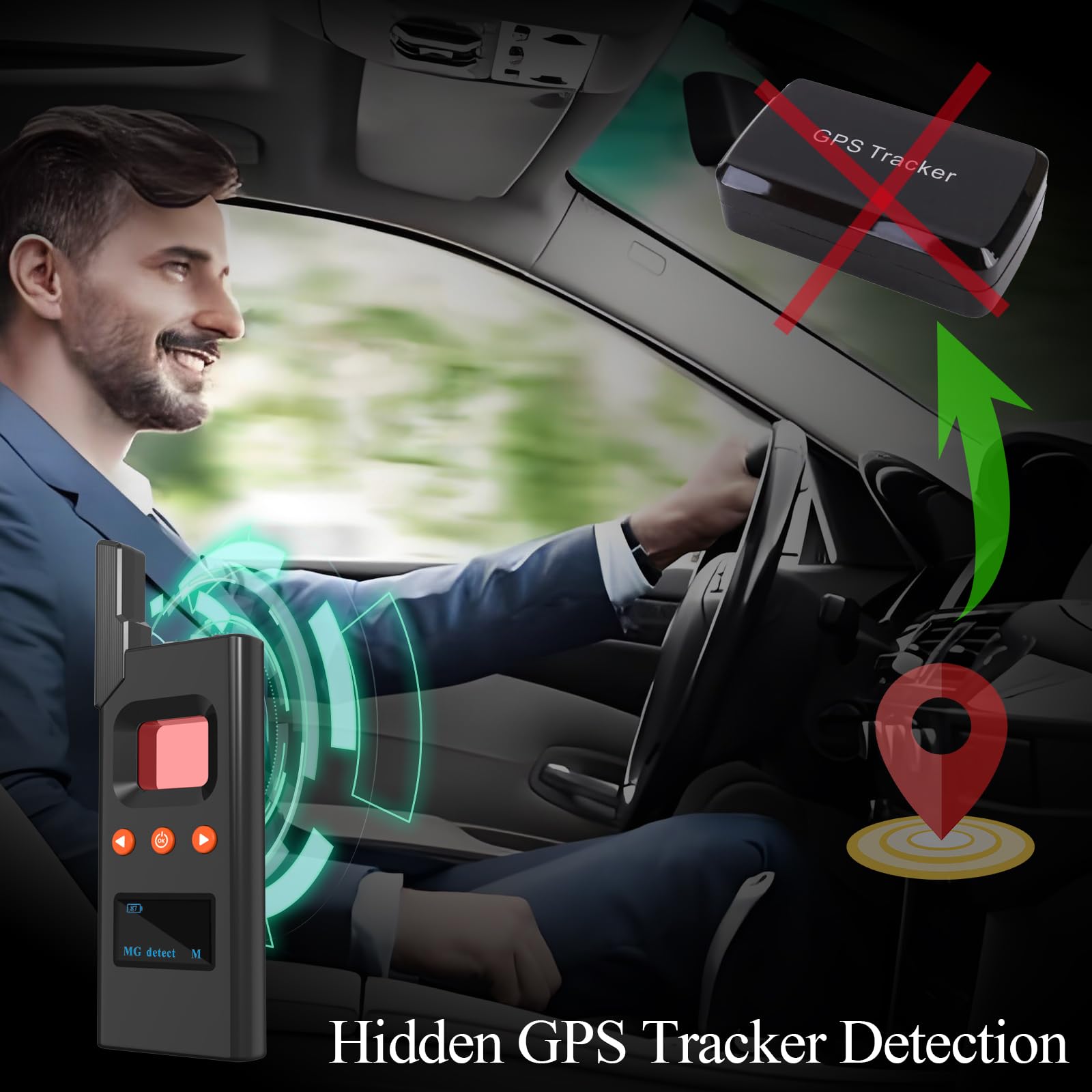 KAXYUYA Hidden Camera Detector & Bug Finder - Portable Magnetic Field Detector for Privacy Protection | Ideal for Travel, Hotels, Cars & Meetings (Anti-Spy Device)