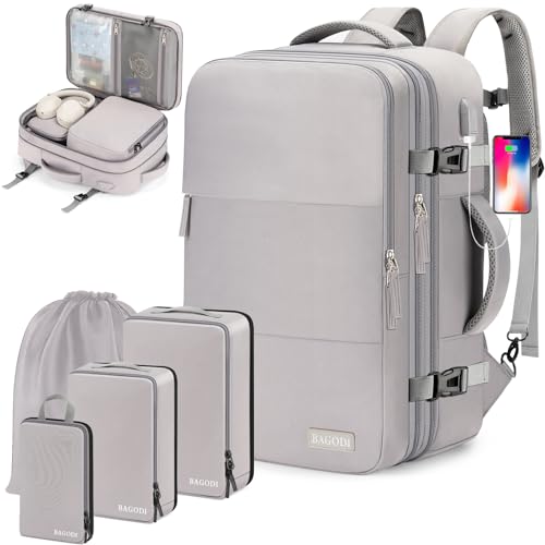 Grey (Backpack With 4 Packing Cubes)