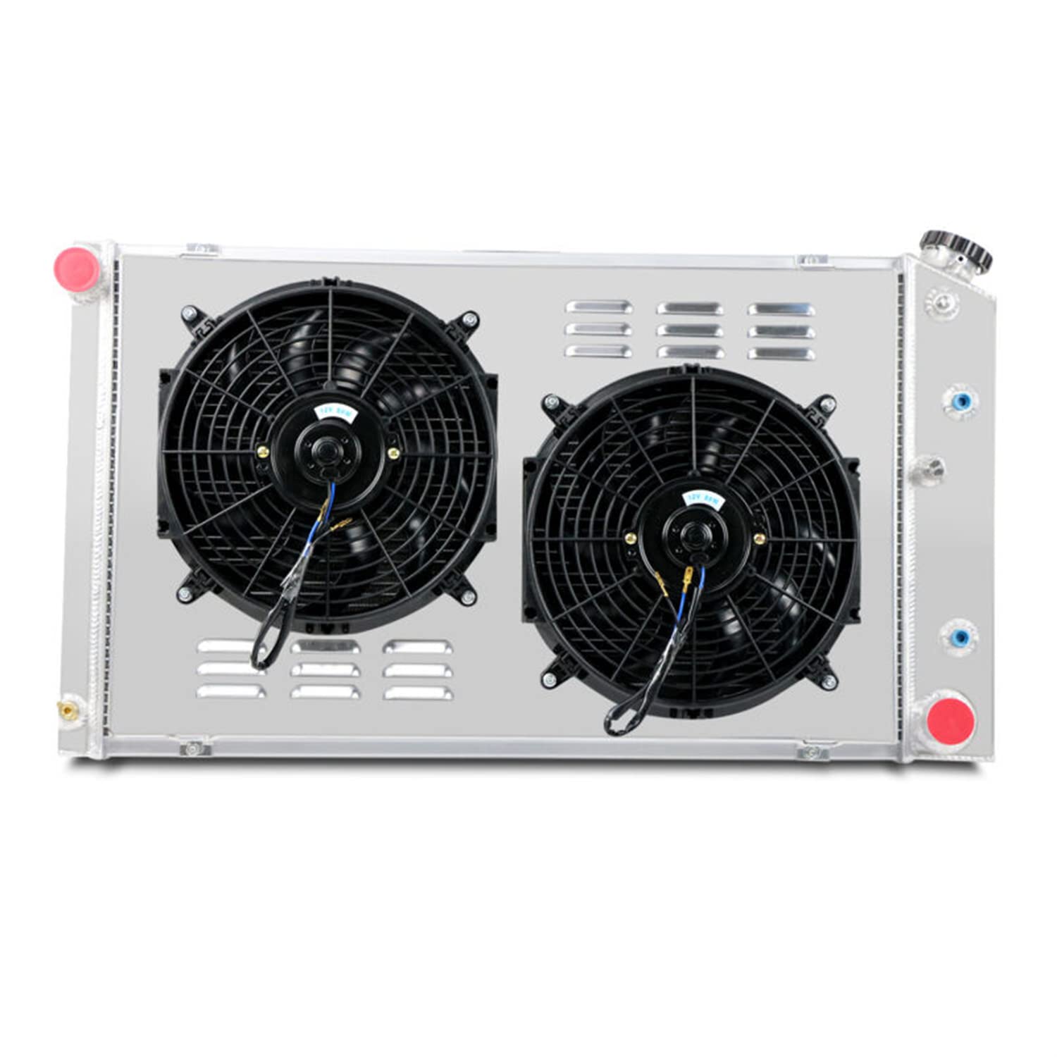 High Performance CC161 3-Row Aluminum Radiator Shroud with Dual 12