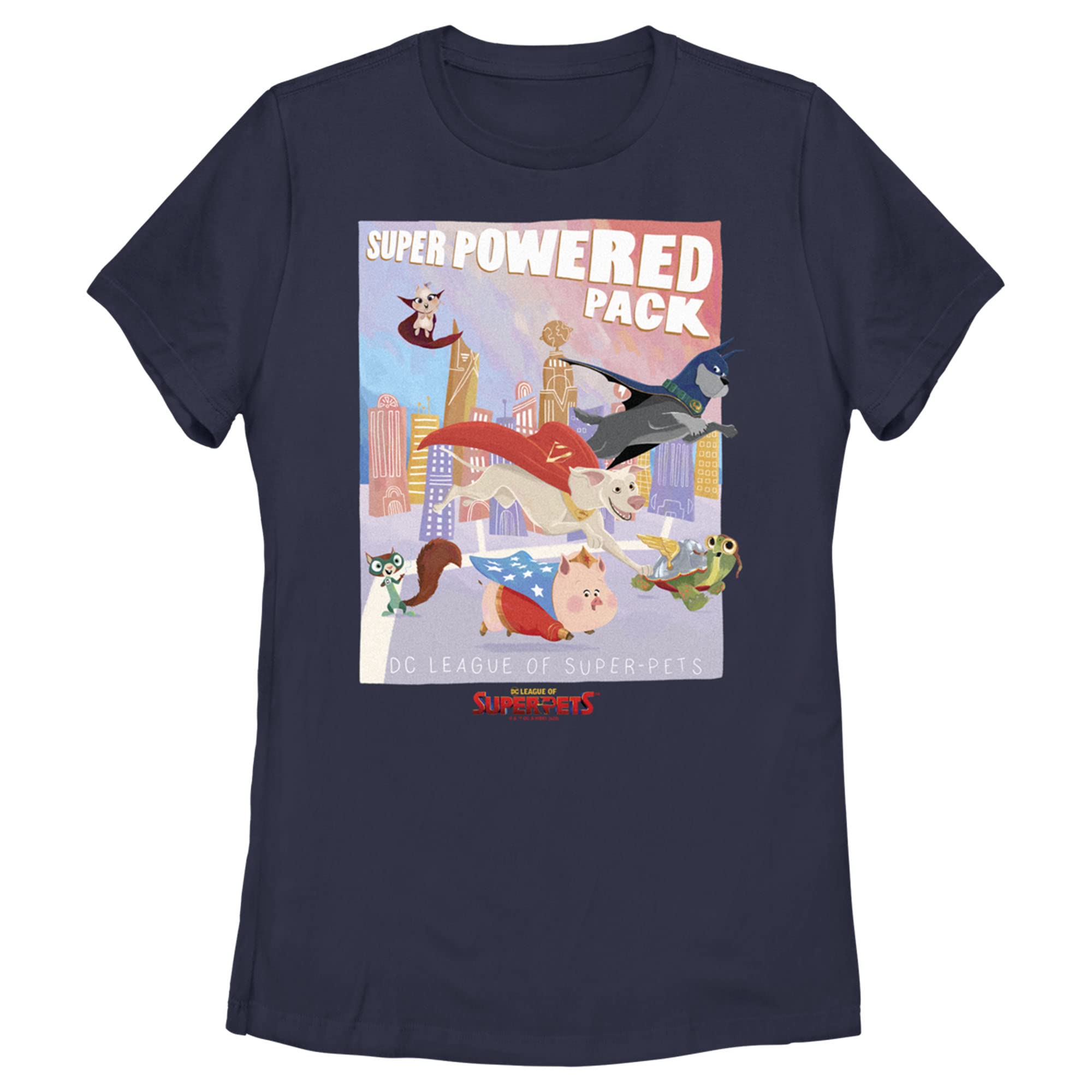Women's DC League of Super-Pets Graphic T-Shirt - Superhero Movie Merchandise - Perfect for Cosplay, Comic Con & Casual Wear