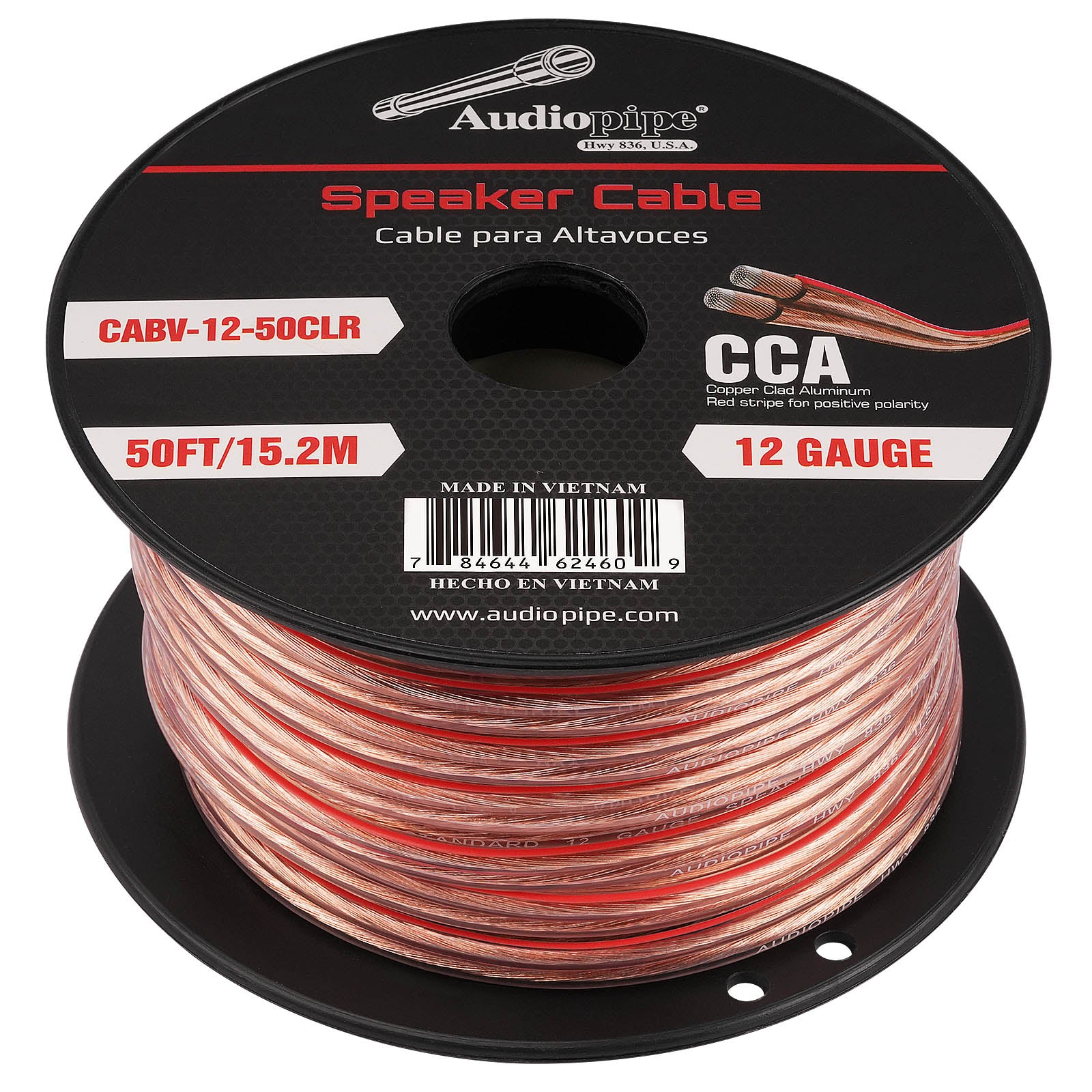 50FT 12AWG Speaker Cable - High Performance Oxygen-Free Copper Wire for Home Theater, Studio & Outdoor Audio Systems (CABV 12 50CLR) - Perfect for Surround Sound, PA Systems & DJ Equipment