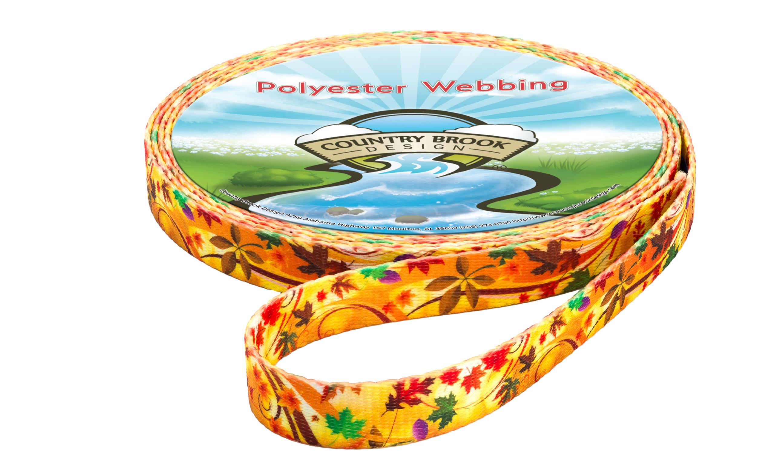 Country Brook Design - Autumn Wind Polyester Webbing Dog Collar & Leash Set - Durable, Adjustable Pet Accessories for Small to Medium Dogs - Perfect for Daily Walks, Training & Outdoor Adventures