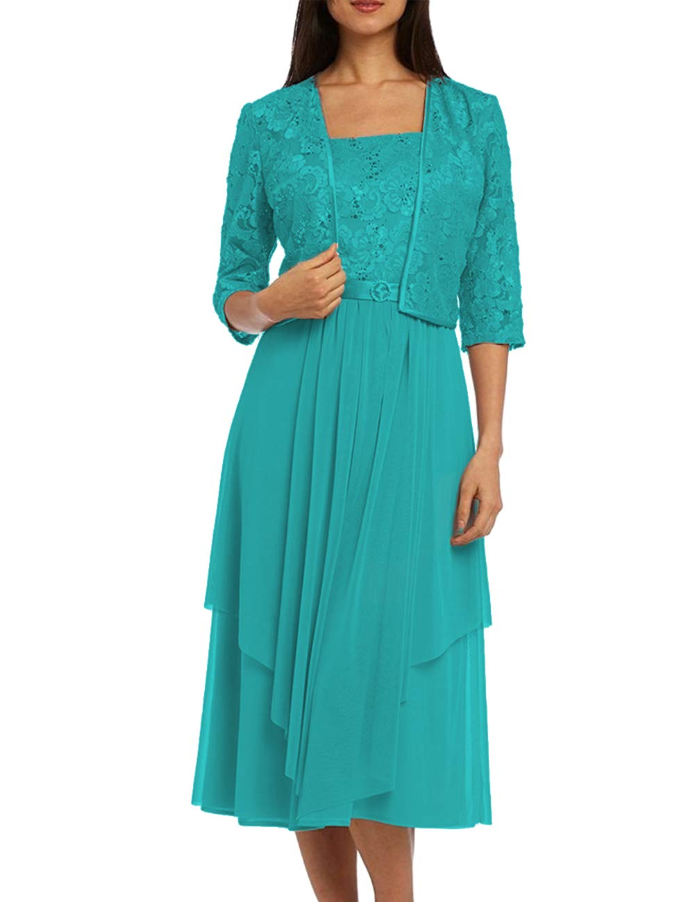 Elegant Short Mother of The Bride Dresses with Sequins & Lace Jacket - Formal Evening Wedding Guest Gowns for Special Occasions & Celebrations