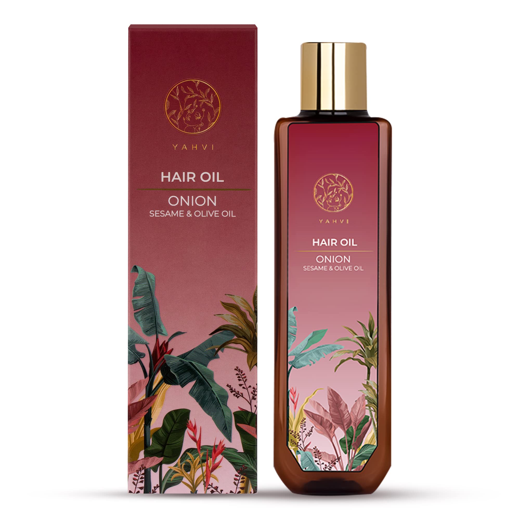 Yahvi Onion Enriched Hair Growth Oil with Sesame & Olive Oil | Anti Hair Fall Treatment for All Hair Types | Paraben-Free & Cruelty-Free | 200ml | Promotes Thicker, Stronger Hair for Daily Nourishment & Styling