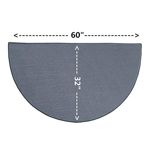 Fireproof Half Round Fiberglass Hearth Rug - Heat Resistant Fireplace Floor Protection Mat for Wood Stoves & Gas Fireplaces - Perfect for Living Rooms, Patios & Outdoor Fire Pits