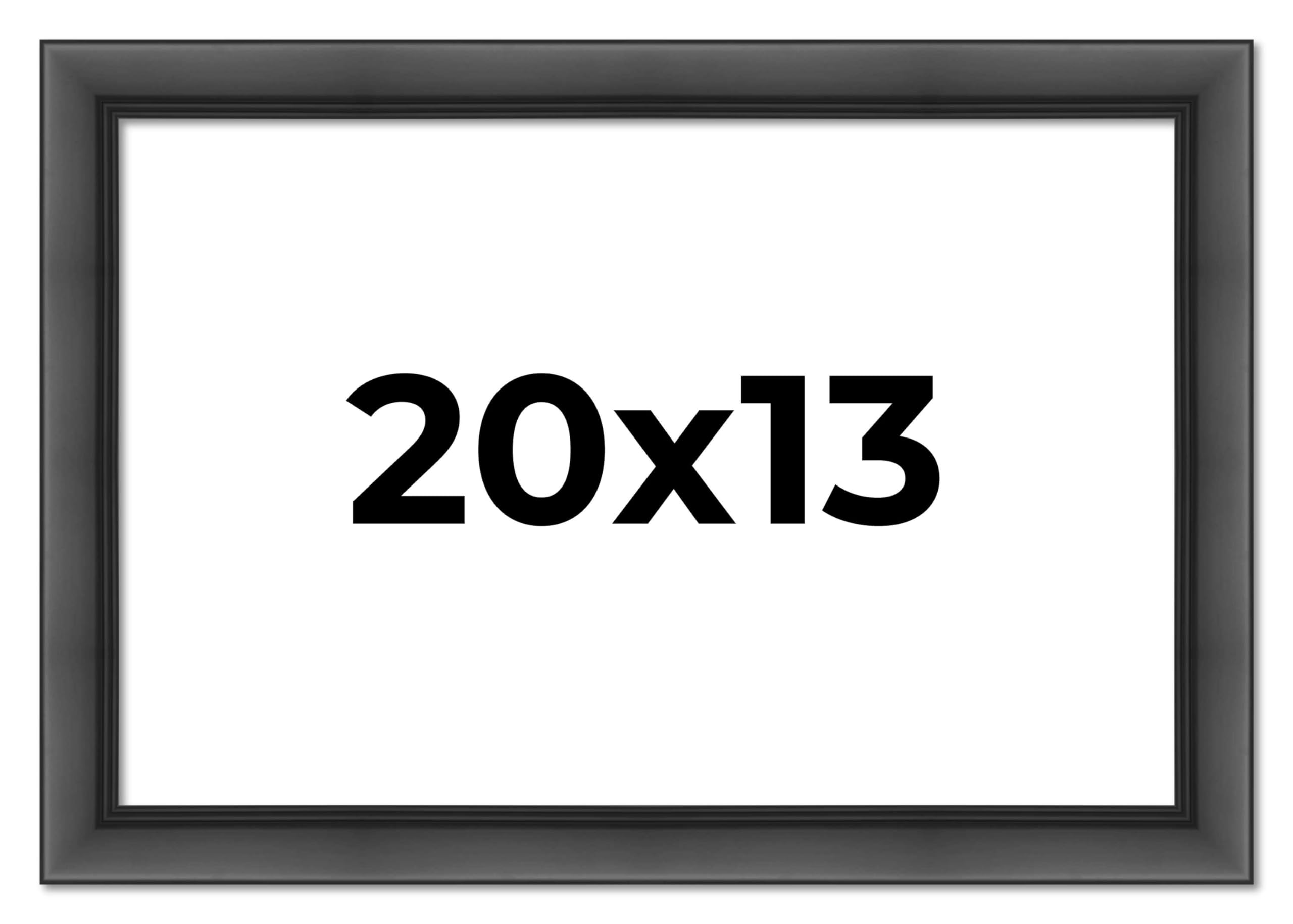 20x13 Inch Black Contemporary Wood Picture Frame - UV Resistant Acrylic Glass, Acid-Free Foam Backing, Wall Hanging Hardware Included - Perfect for Home Decor, Office, Gallery Display & Photo Gifts