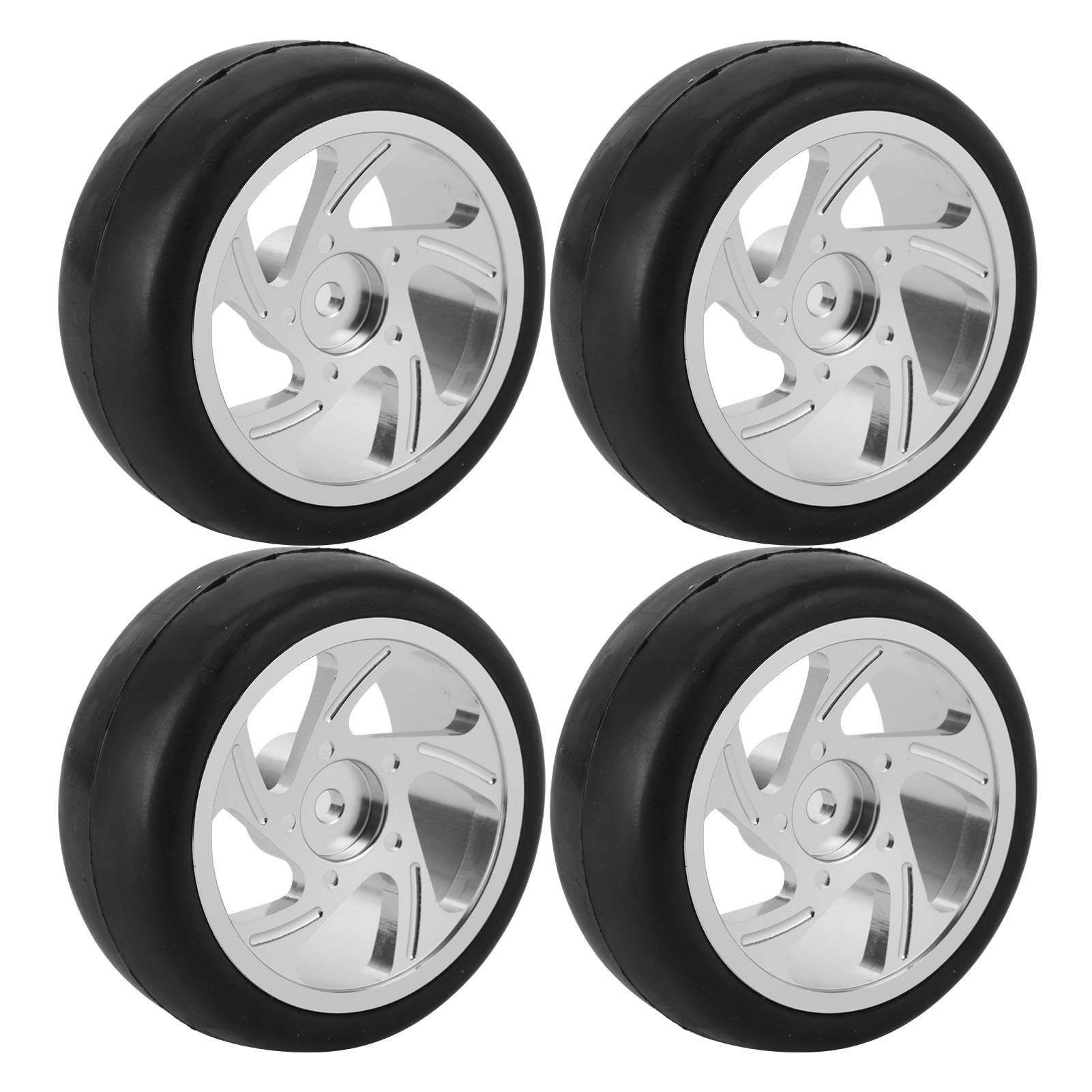 Dilwe 63MM RC Tires - Metal Wheel Hub Rubber Tires with Adapter for WPL D12 RC Truck | Durable Off-Road Remote Control Car Wheels | Perfect for Crawling, Rock Racing & Outdoor RC Adventures