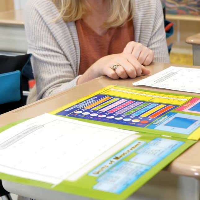 Intermediate Math Resource 4-Pocket Folders - Set of 12 for Classroom Organization | Math Practice & Homework Storage for Elementary Students | Durable School Supplies for Teachers & Kids