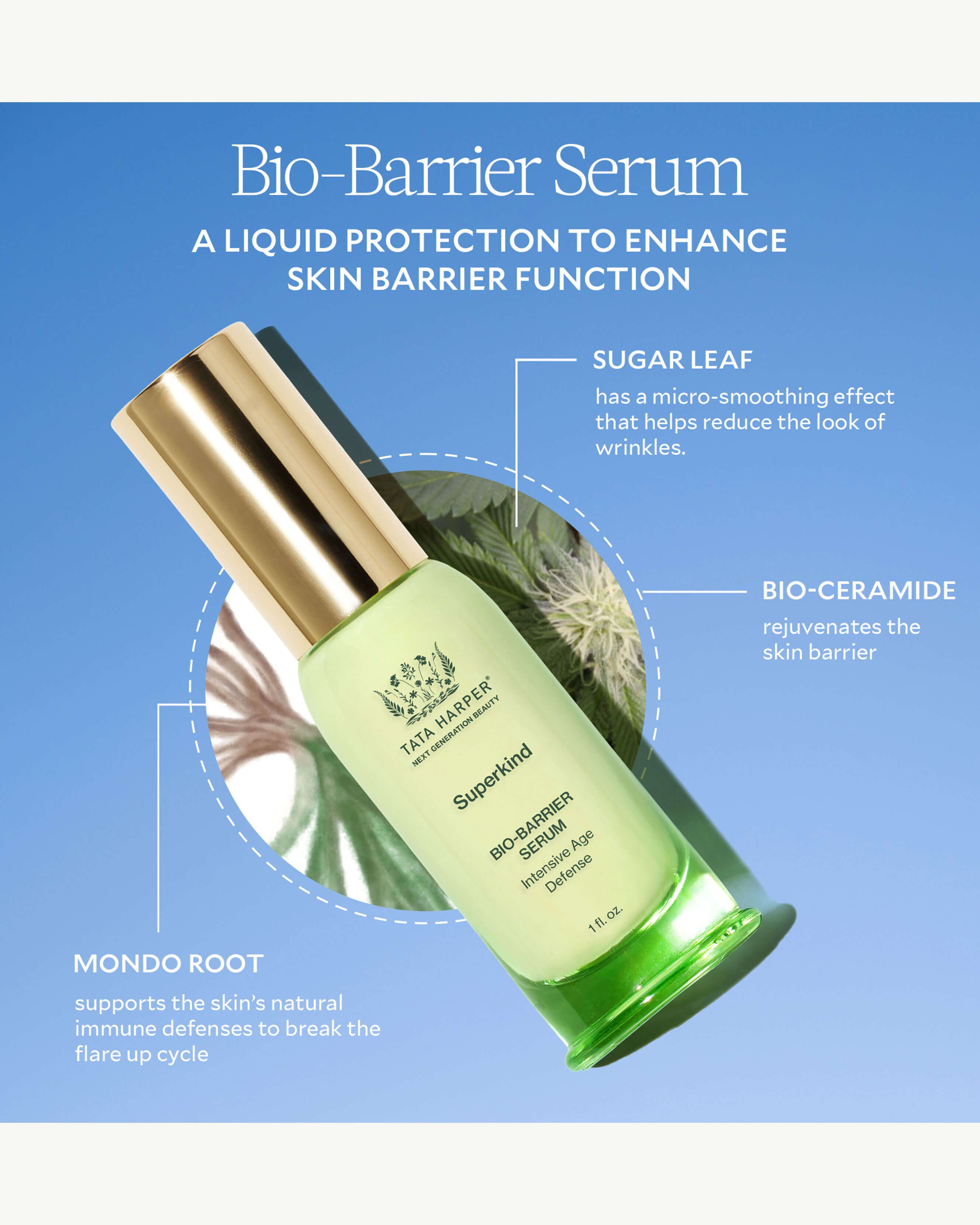 SUPERKIND Bio Barrier Serum for Sensitive Skin - Hydrating & Soothing Facial Serum with Natural Ingredients | Perfect for Daily Skincare Routine & Post-Procedure Care
