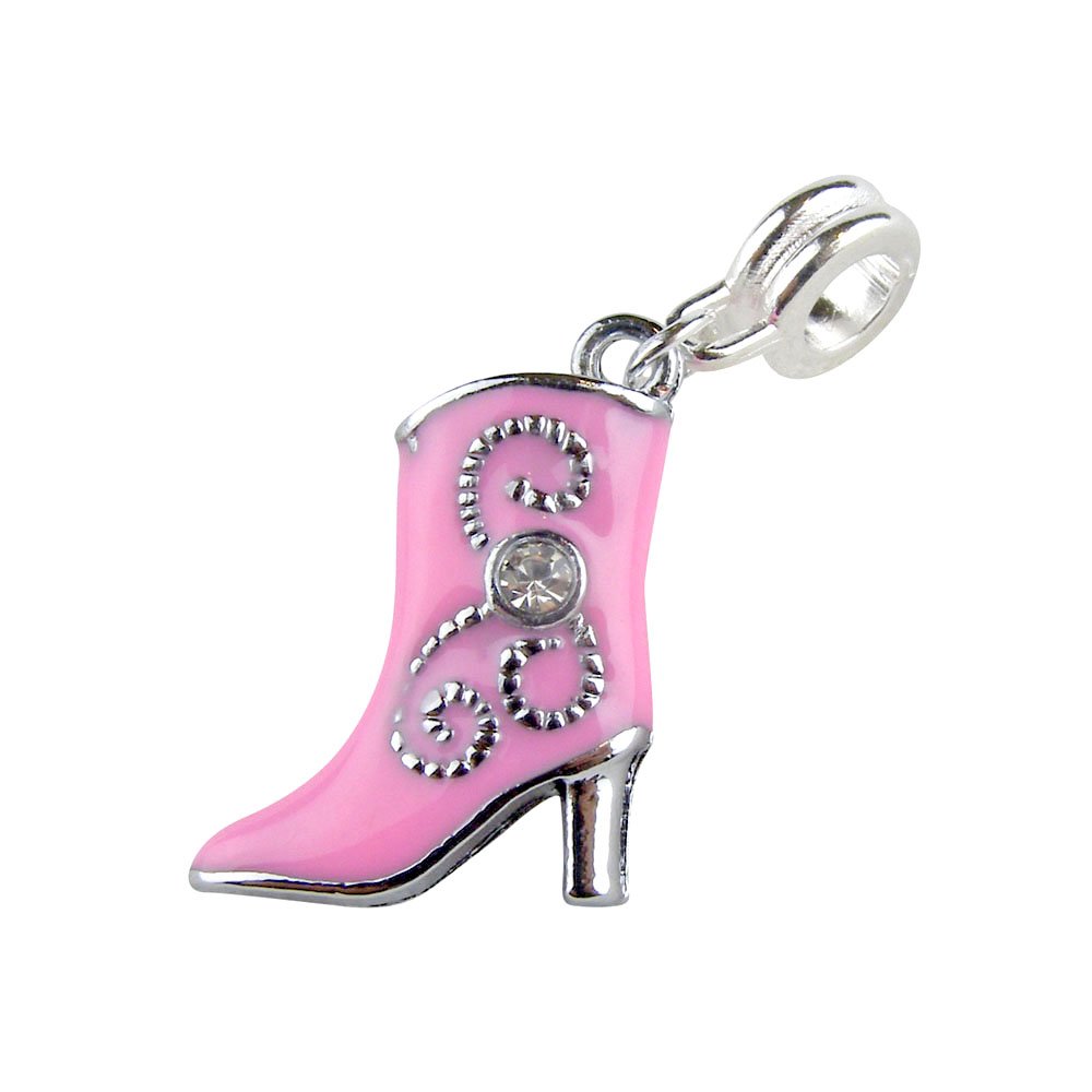 Pink Cowboy Boot Charm for Jewelry Making - Western Style DIY Accessories for Bracelets, Necklaces & Keychains - Perfect for Country Themed Gifts and Western Fashion