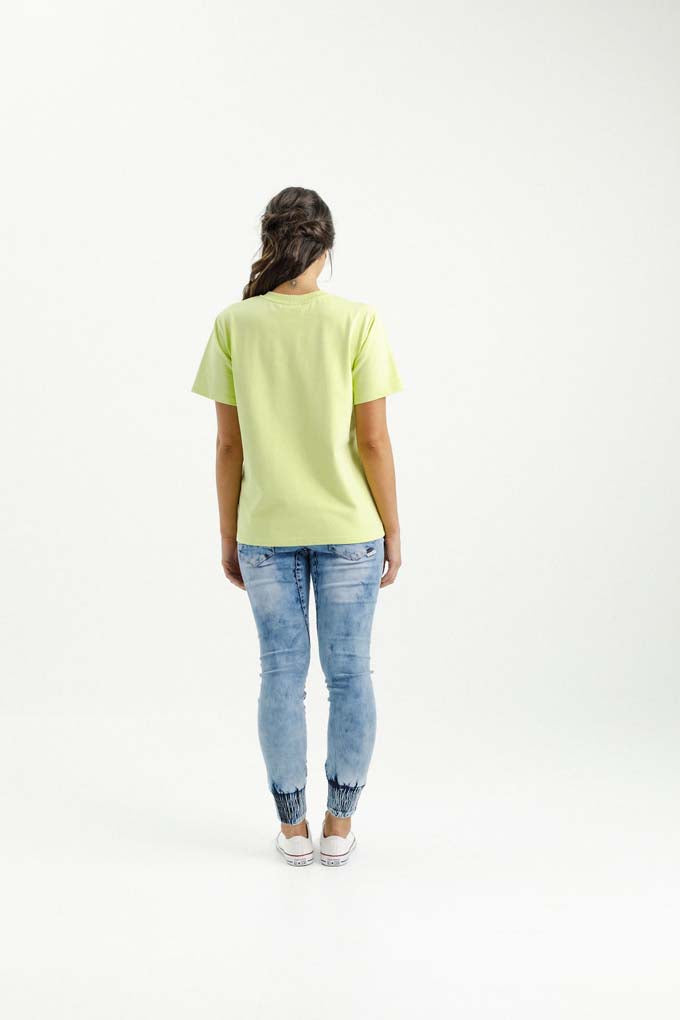 Chris Tee | Lime Green with Black X Graphic T-Shirt - Casual Streetwear for Men & Women | Perfect for Everyday Wear, Outings & Gifts