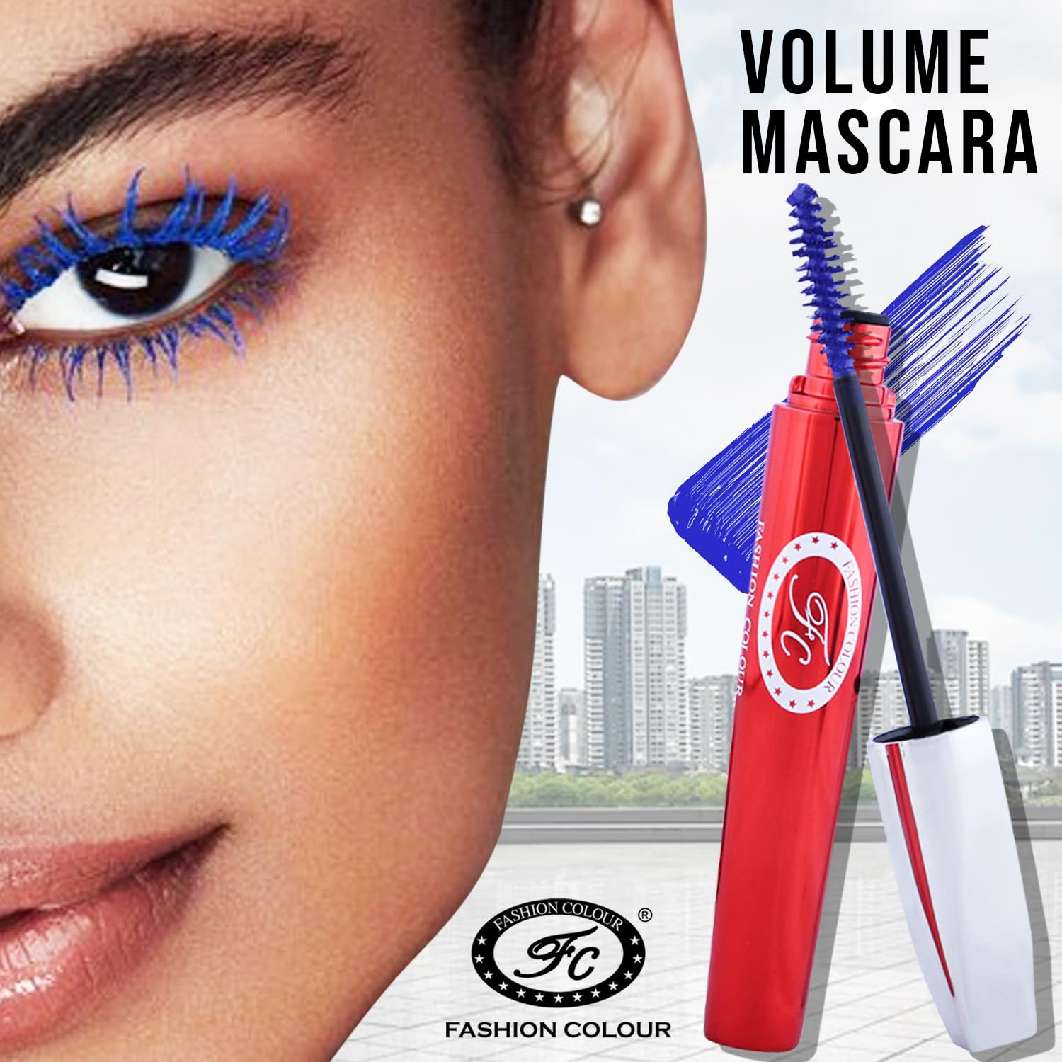 Big Eye All Day Long Waterproof Mascara - Smudge Proof & Volumizing Curling Mascara for Eye Makeup | Lengthening & Longwear Blue Mascara (8ml) | Perfect for Daily Use, Parties & Special Occasions