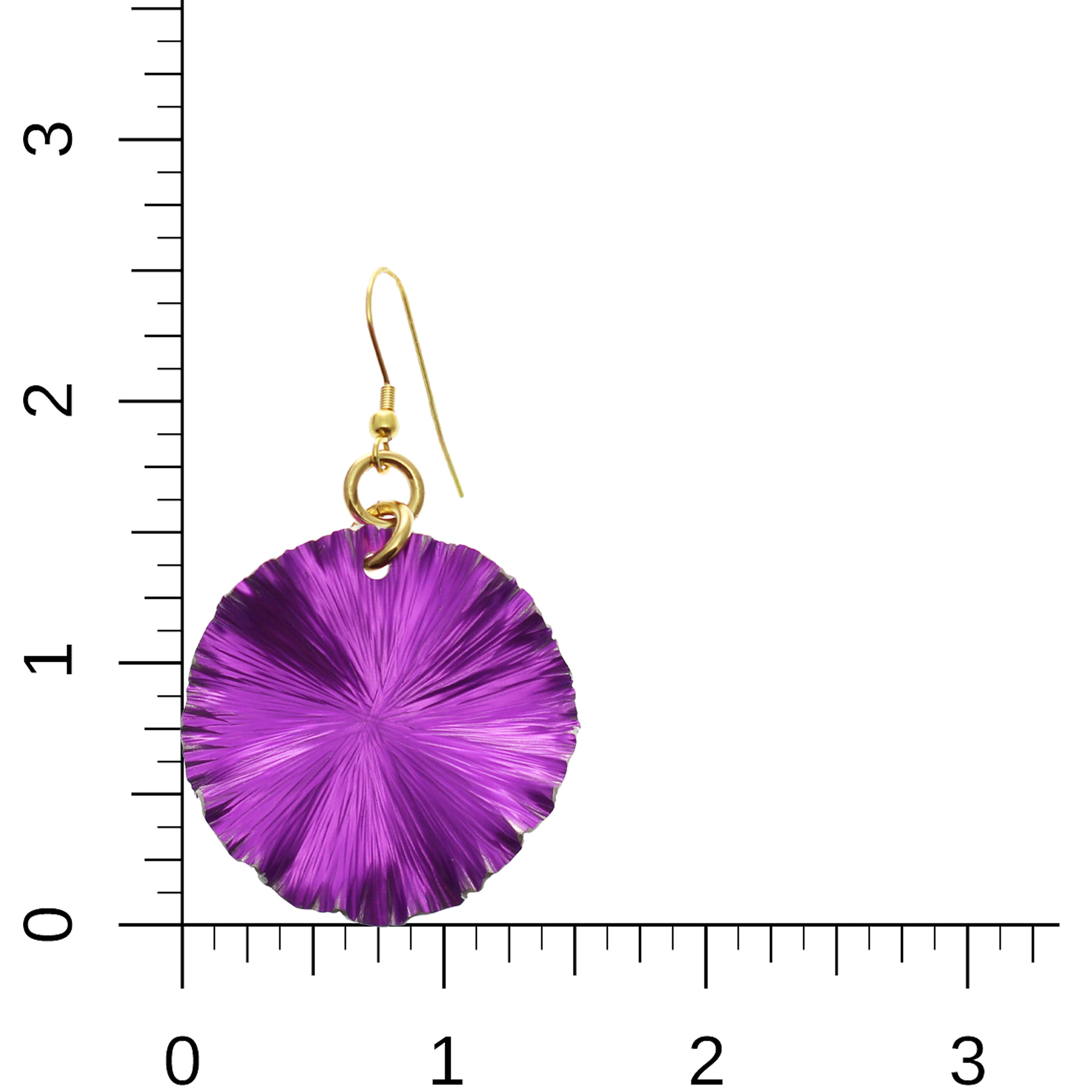 Violet Anodized Aluminum Lily Pad Earrings - Lightweight Dangle Earrings for Women, Hypoallergenic Fashion Jewelry - Perfect for Parties, Weddings & Everyday Wear
