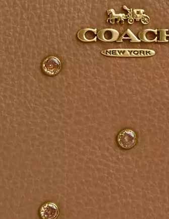 Coach Corner Zip Wristlet with Crystal Accents - Stylish Crossbody Wallet for Women | Perfect for Parties, Date Nights & Everyday Use