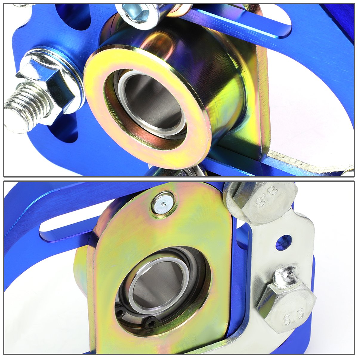 DNA MOTORING CBK-PLT-FM90-BL Front Camber Caster Plates - Blue - Compatible with 1990-1993 Ford Mustang - Performance Suspension Upgrade for Track Racing & Street Driving