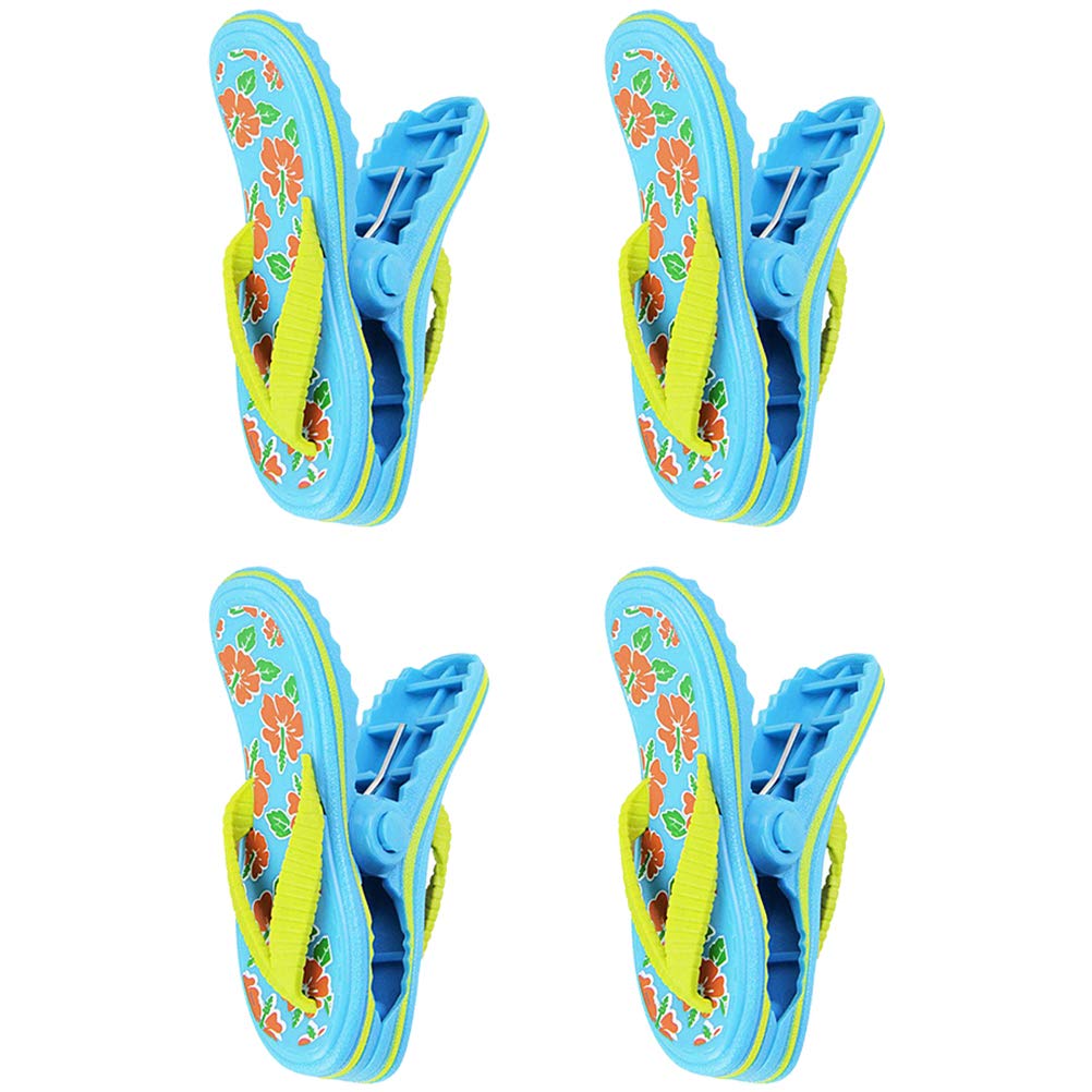 Windproof Beach Towel Clips Set of 4 - Large Flip Flop Design for Beach Chairs, Quilts & Outdoor Towel Holders | Perfect for Poolside, Picnics & Travel