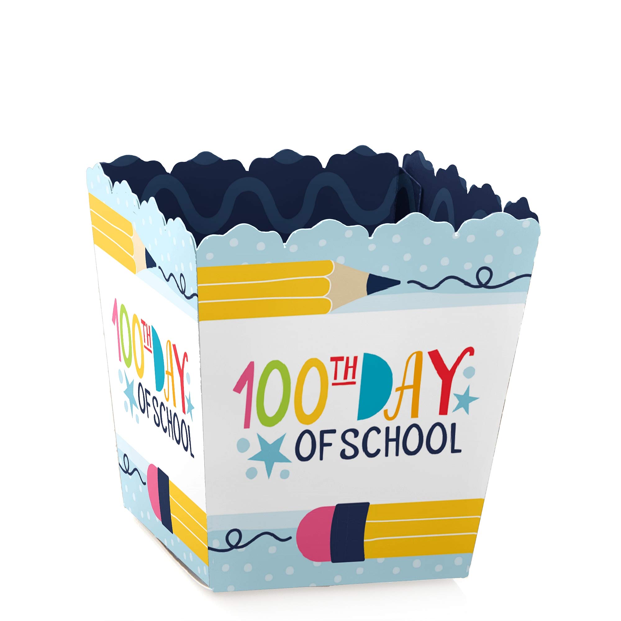 Happy 100th Day School Party Favor Boxes - 12 Pack for Classroom Treats & Celebrations
