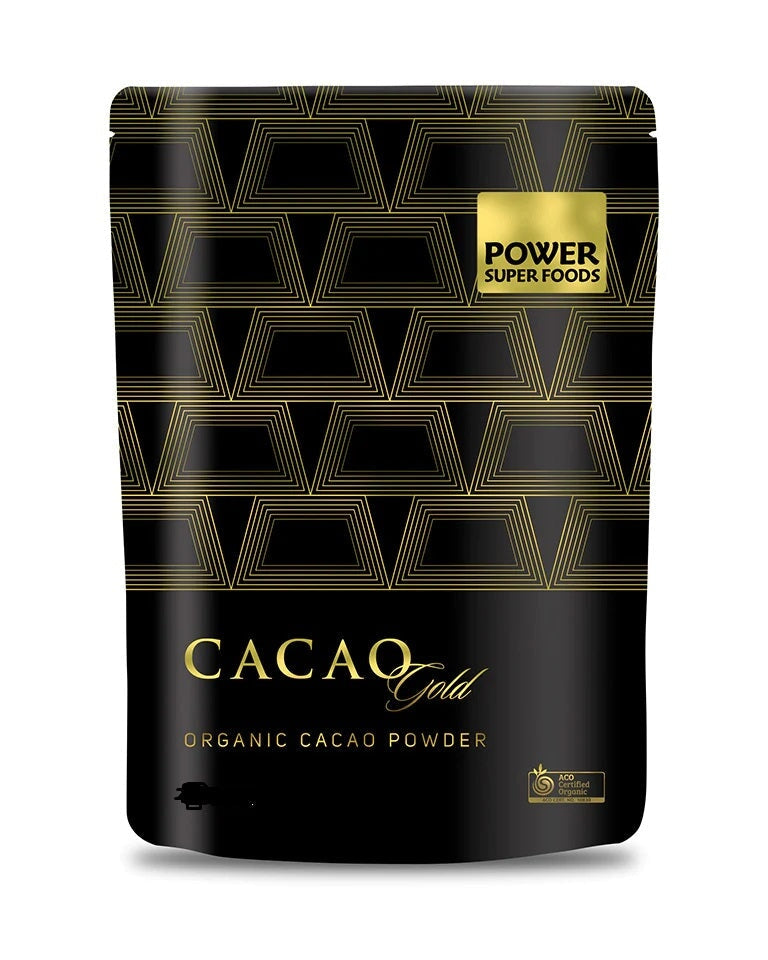 Organic Cacao Gold Cacao Powder - Premium Raw Unsweetened Cocoa for Baking, Smoothies & Hot Chocolate | Healthy Superfood for Desserts, Energy Drinks & Healthy Recipes