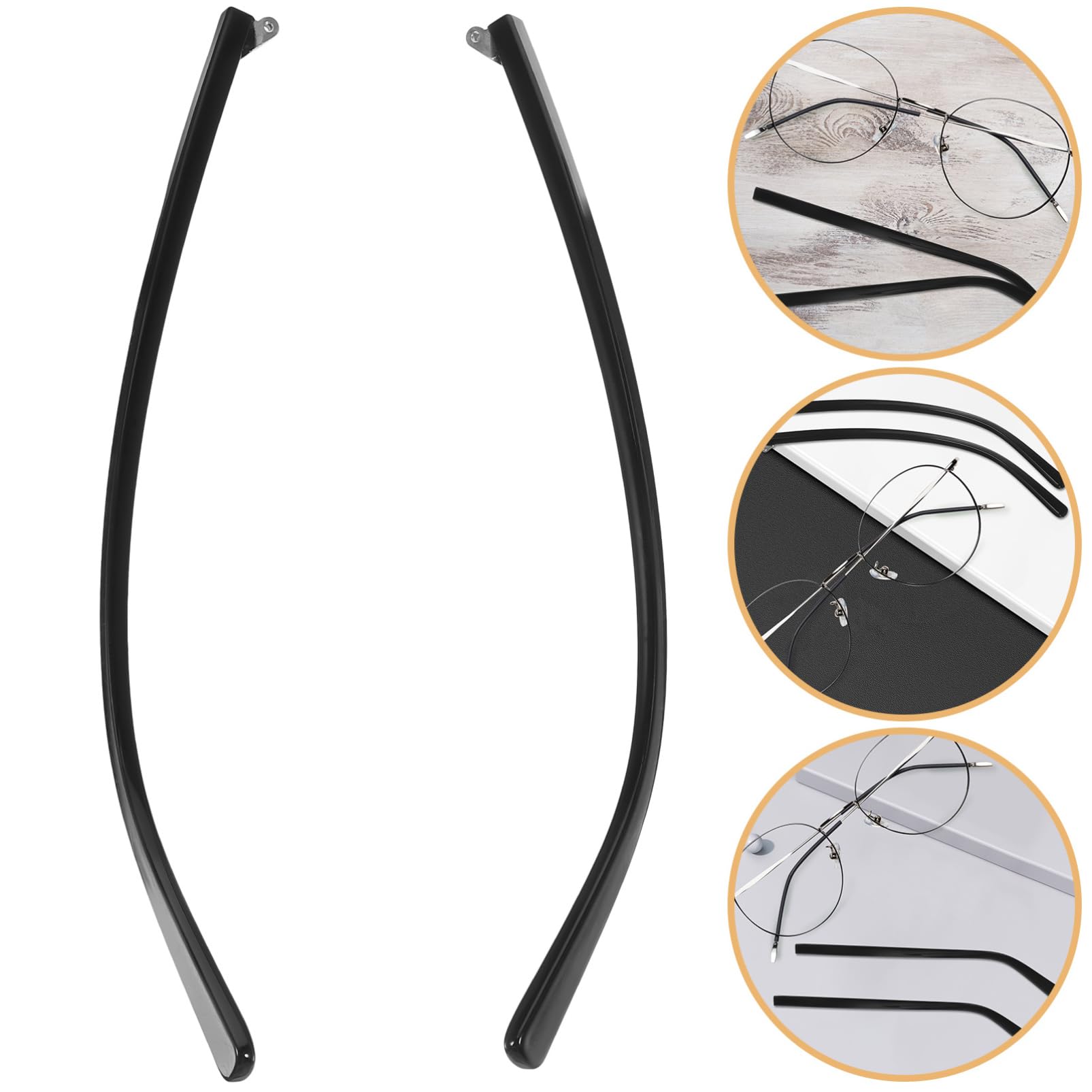 Minkissy 1 Pair Replacement Eyeglass Temples - Universal Metal Glasses Arms for Eyeglass Frames - Perfect for Reading, Driving & Everyday Use