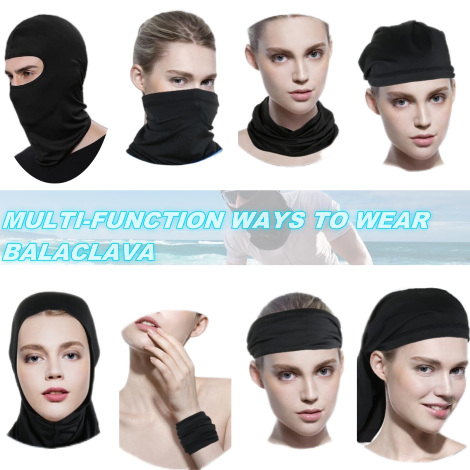 Balaclava Ski Face Mask - Cooling Neck Gaiter & Full Face Cover Hood for Men & Women (6 Pack) | Winter Sports, Motorcycle Riding, Outdoor Activities