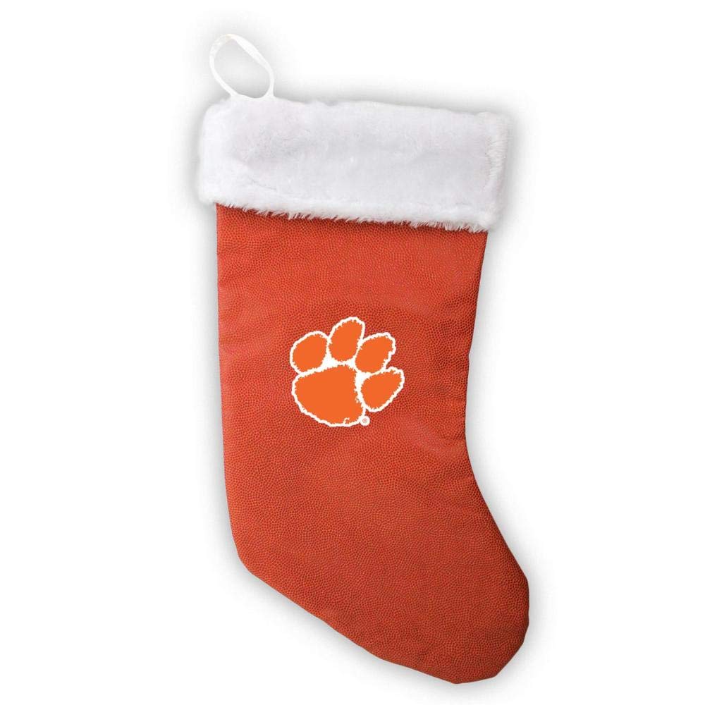 Clemson Tigers Basketball Leather Christmas Stocking - Perfect for Holiday Gifts, Sports Fan Decor & NCAA Team Spirit Accessories