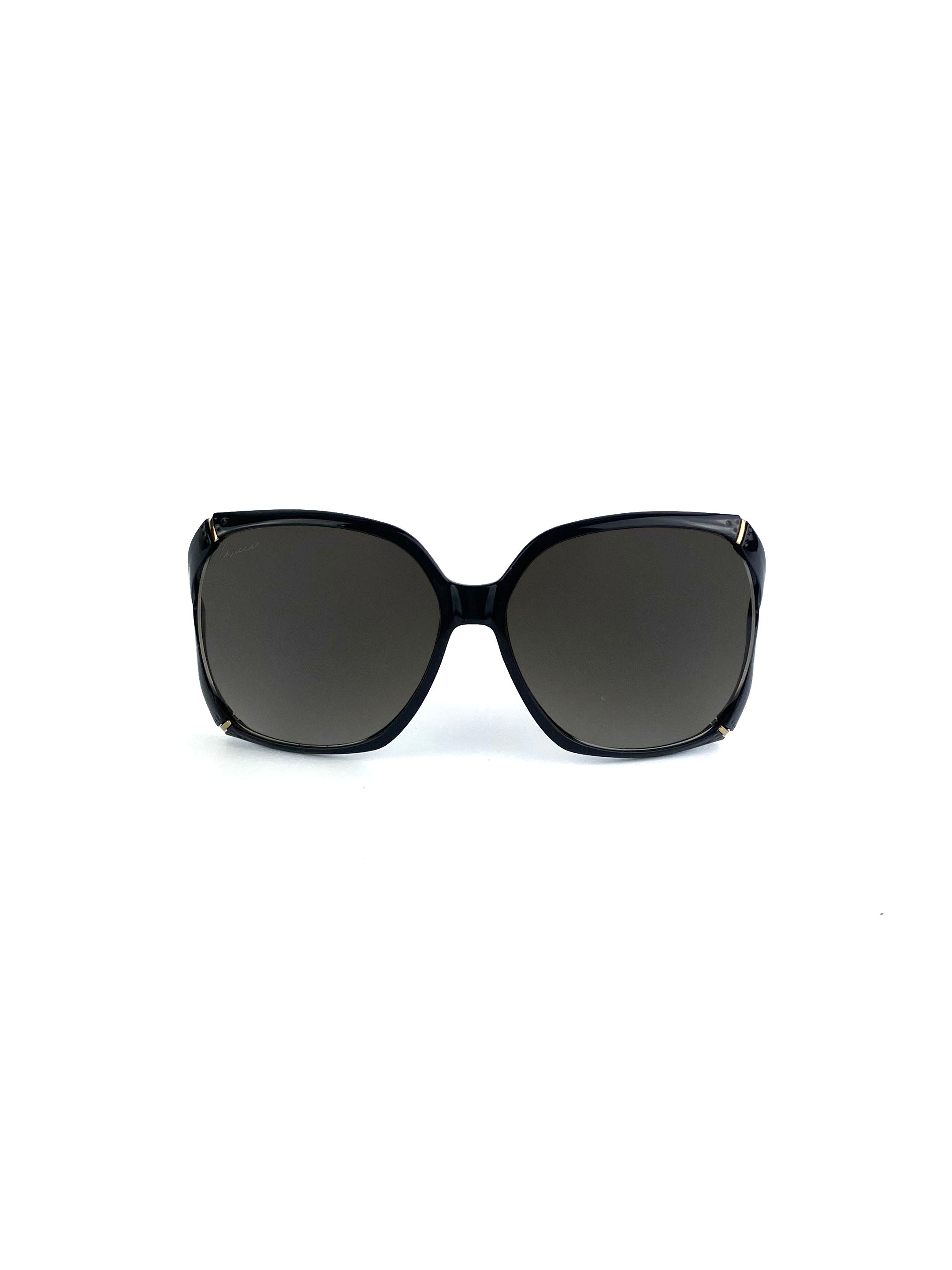 Gucci Black Bamboo Effect Oversized Sunglasses for Women - UV Protection Fashion Sunglasses for Outdoor, Beach & Driving