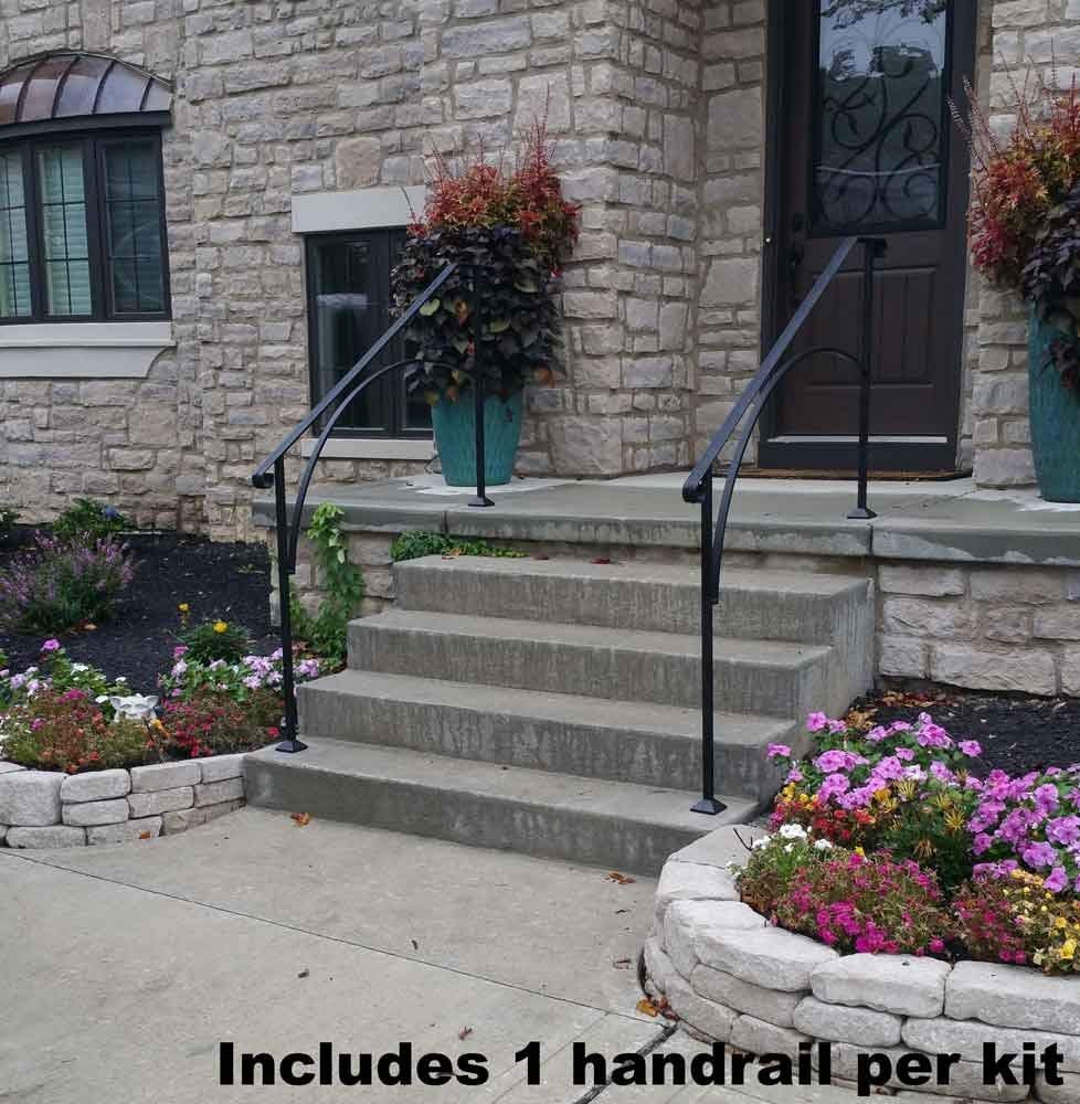 Iron X Handrail Arch #4 for Wood or Composite Steps - Durable Outdoor Stair Railing for Decks, Porches, and Patios