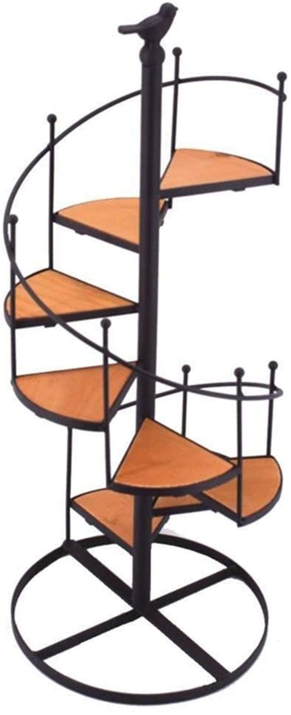 XDJ Spiral Staircase Metal Flower Stand - Indoor/Outdoor Plant Holder, Decorative Flower Pot Display Shelf for Home Garden, Office Desk & Wedding Decor