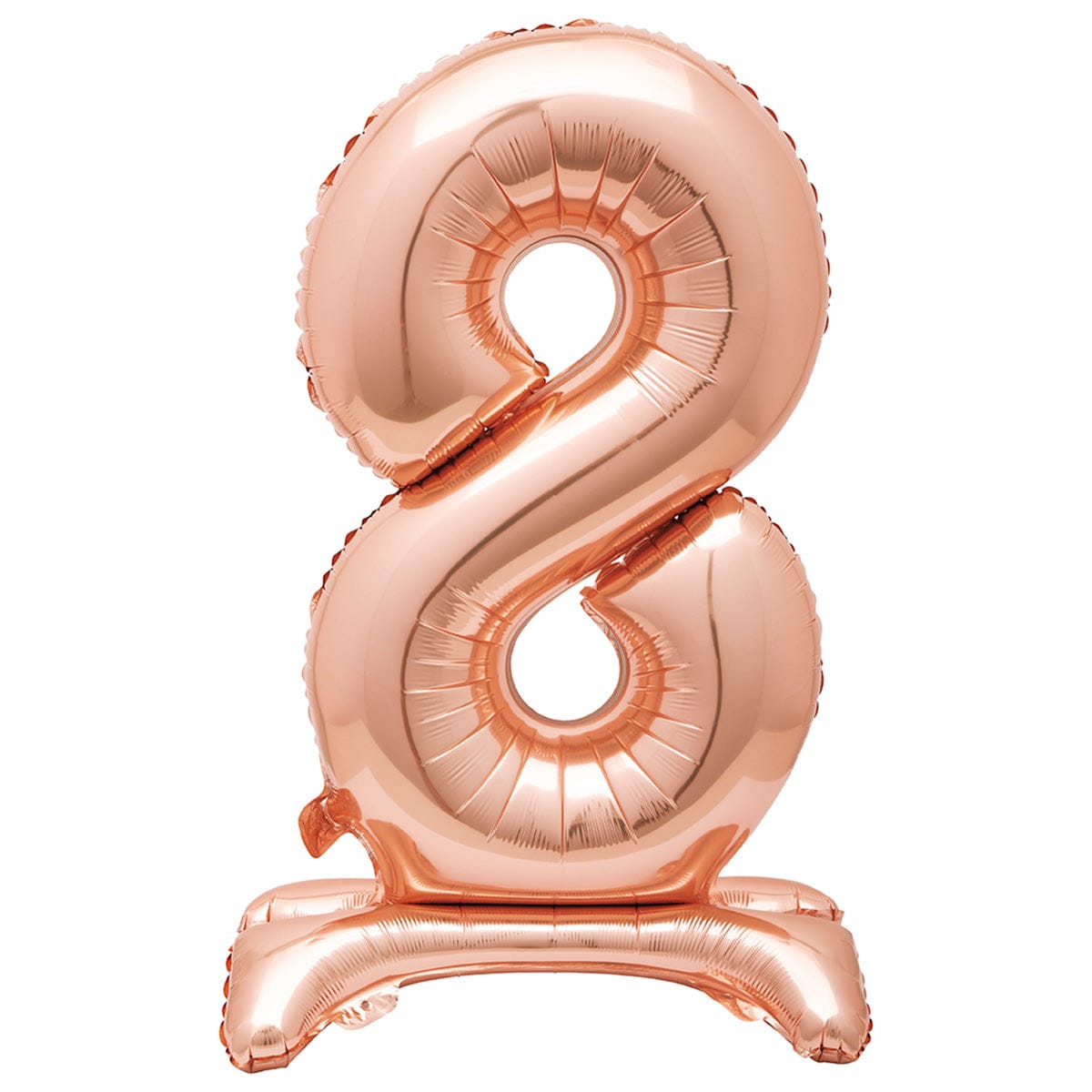 34 Inch Rose Gold Number 8 Foil Balloon - Air Filled Standing Party Decoration for Birthdays, Anniversaries & Celebrations