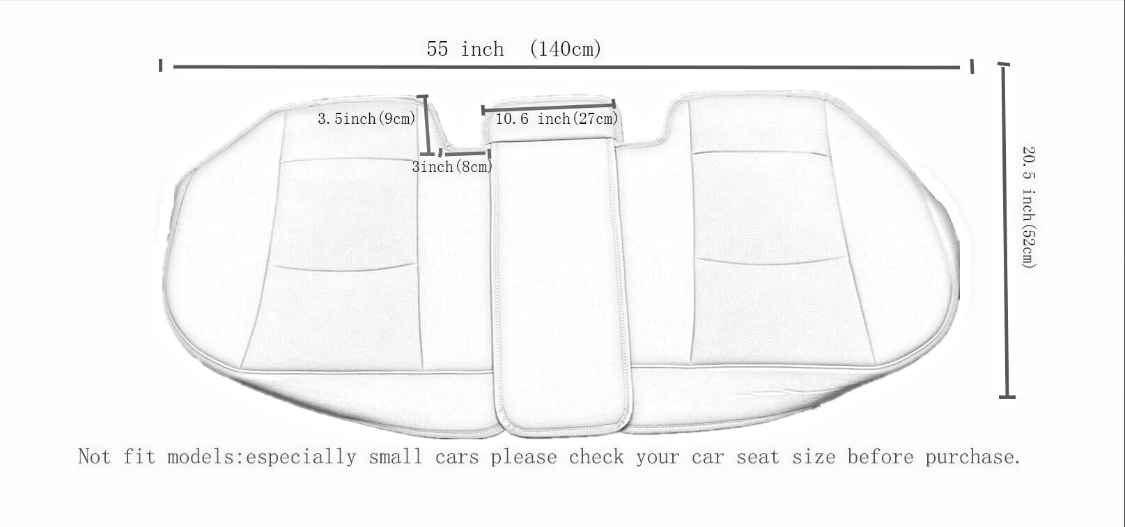 1 Pack Adjustable (124-140cm) Universal Car Back Seat Cover Protector - Fits Most Vehicles (90% Cars) - Rear Seat Bottom Only - Durable & Waterproof - Black - Perfect for Pets, Kids & Travel Protection