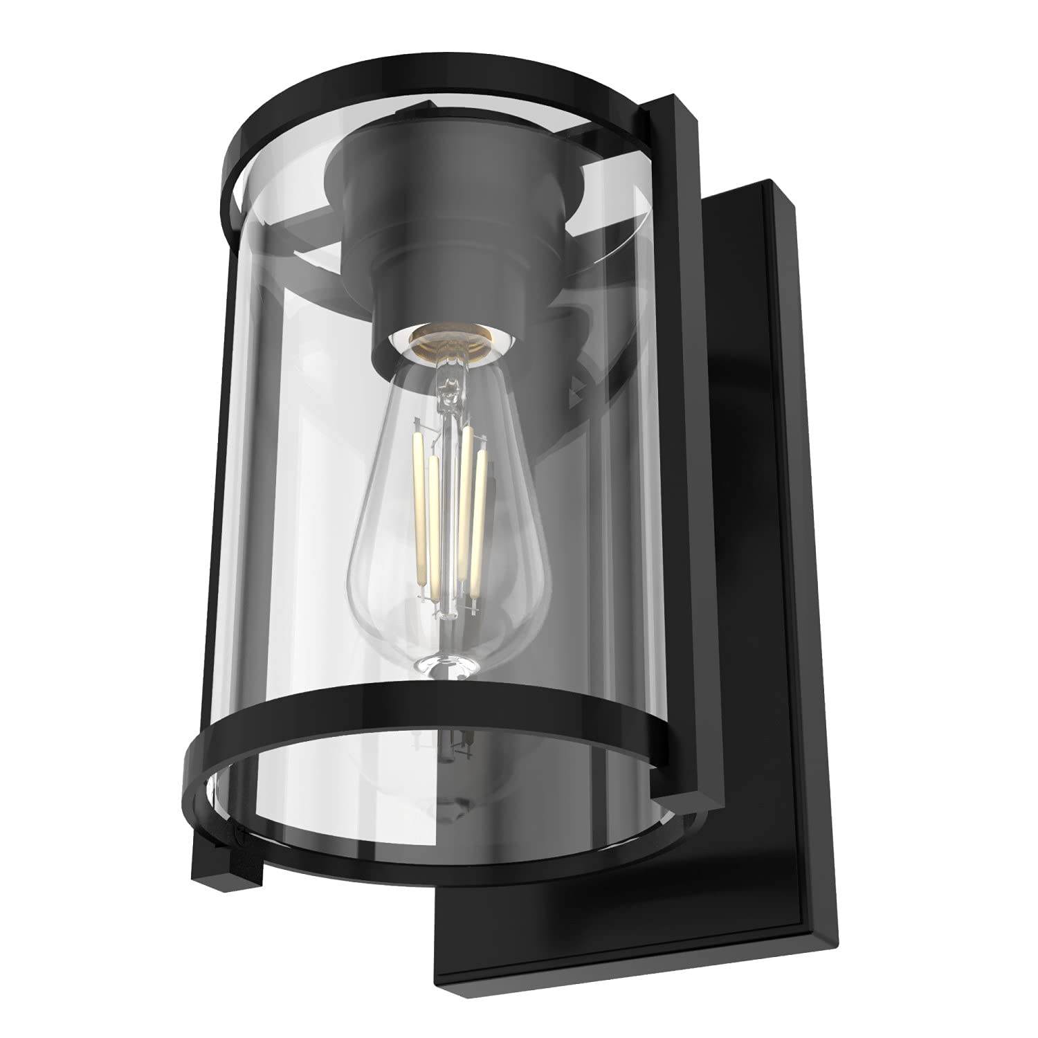 Hunter Fan Company 19125 Astwood Wall Sconce - Matte Black Finish | Modern Wall Light Fixture for Bedroom, Living Room & Hallway Lighting