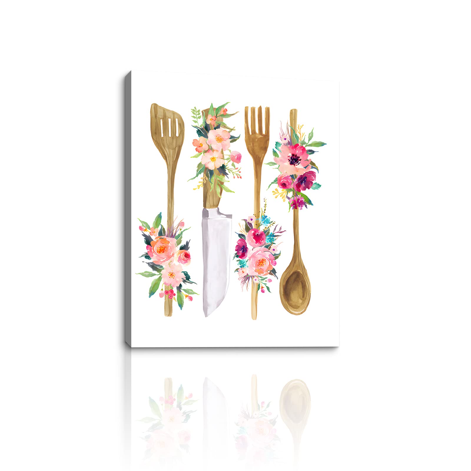 BODRECT Canvas Framed Kitchen Wall Art - Modern Food & Utensils Print for Home Decor - Housewarming Gift for Dining Room, Bar & Kitchen Decor - Ready to Hang Painting (Perfect for Farmhouse, Apartment & Restaurant Decorations)