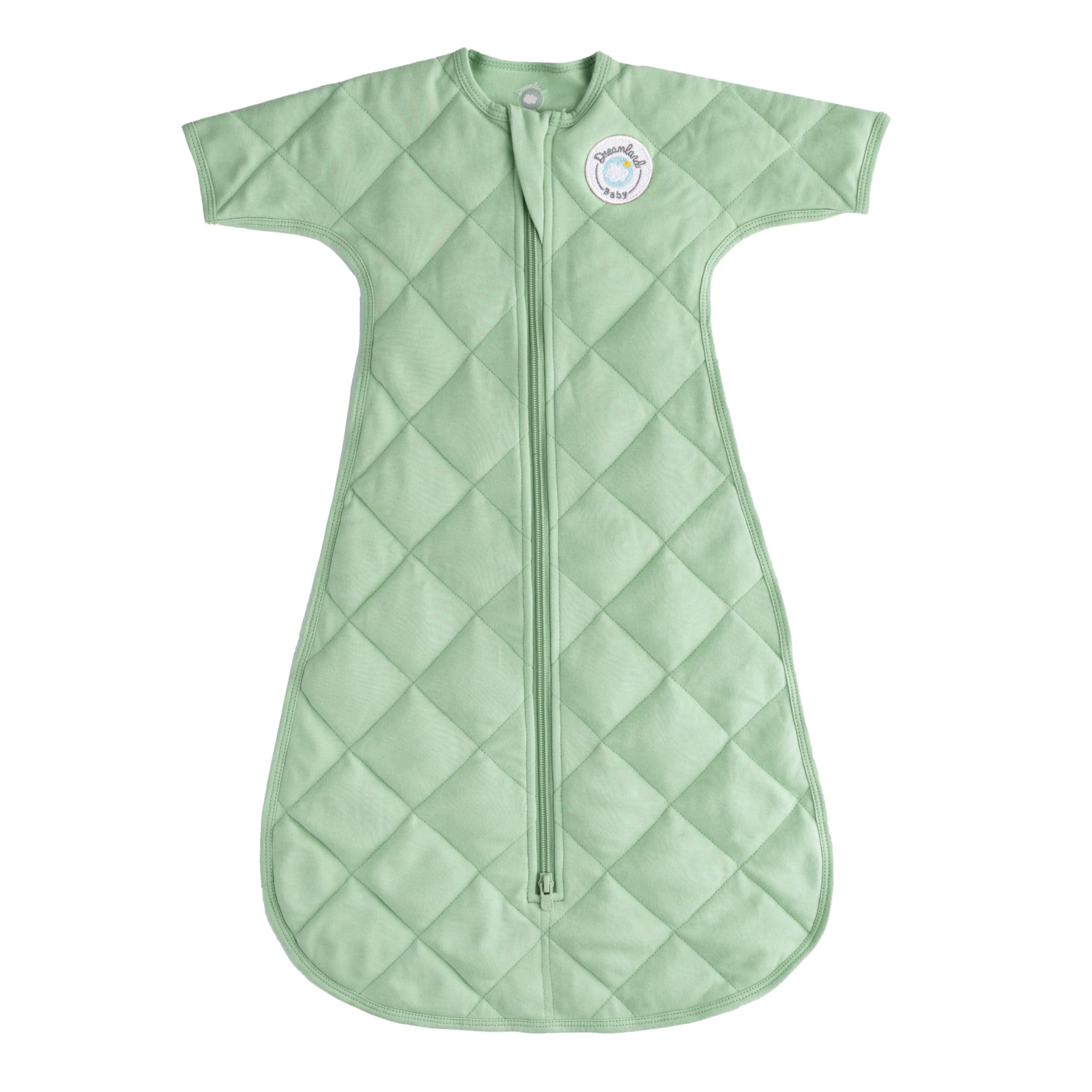 Dreamland Baby Weighted Swaddle 3-6M - 100% Cotton Green for Better Sleep