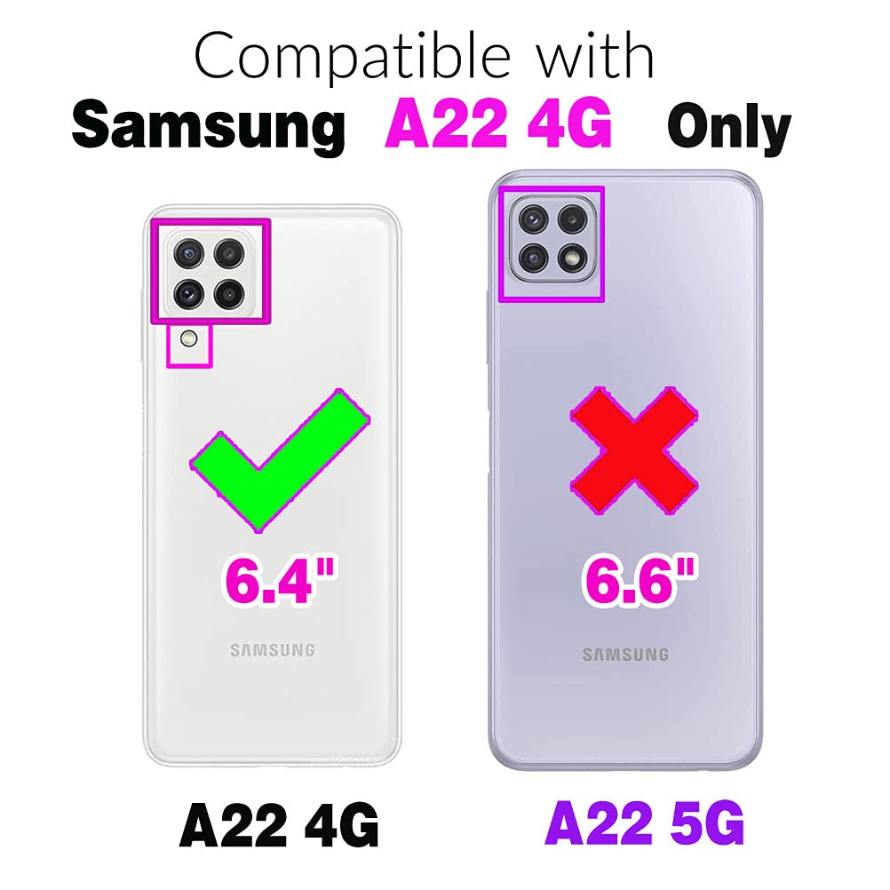 ASUWISH Wallet Case for Samsung Galaxy A22 4G (6.4