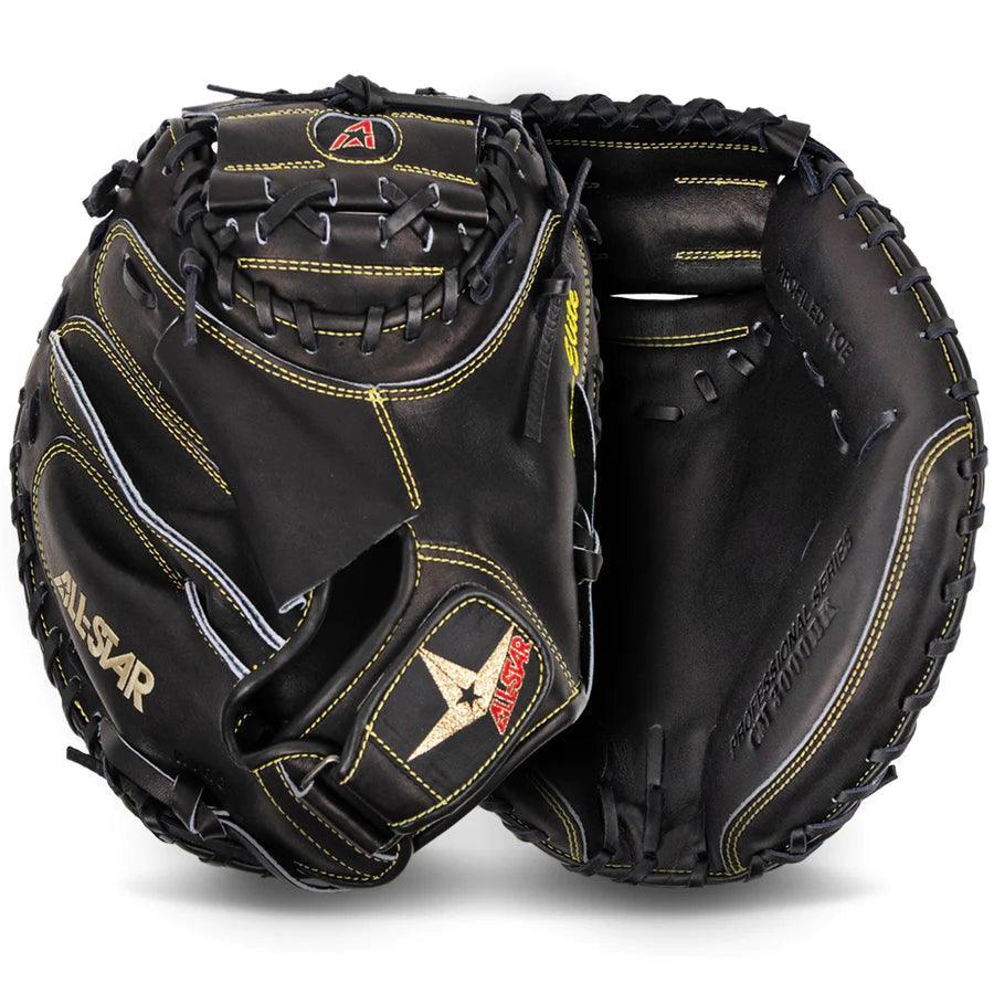 All Star Pro Elite 33.5 Inch Catcher's Mitt CM3000SBK - Premium Baseball Glove for Catchers, Durable Leather, Comfort Fit - Perfect for MLB Training, College Games & Youth Baseball Practice