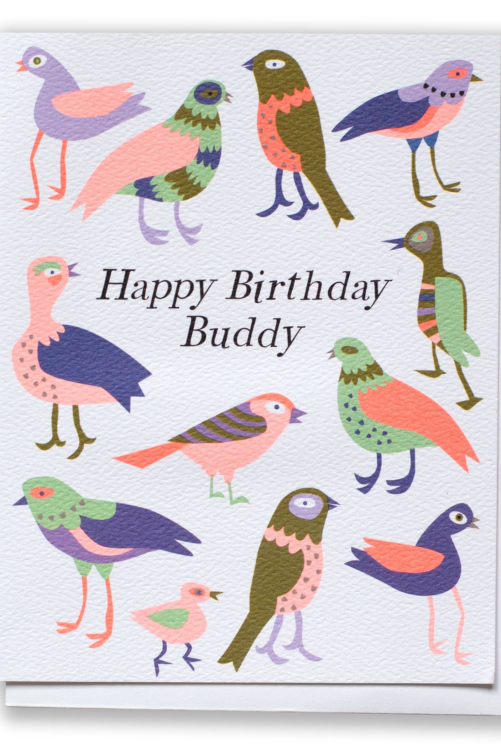 Happy Birthday Buddy Birds Greeting Card - Funny & Cute Bird-Themed Birthday Card for Friends - Perfect for Birthdays, Anniversaries & Special Occasions